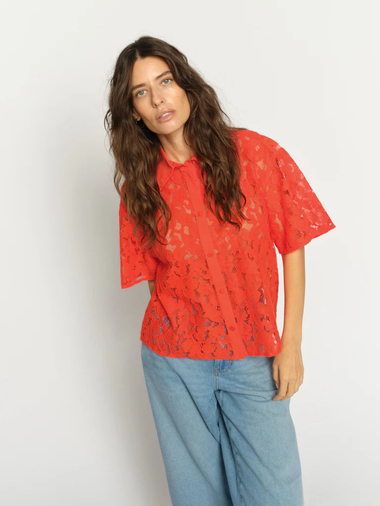 MOS MOSH LIA RIVER SS LACE SHIRT