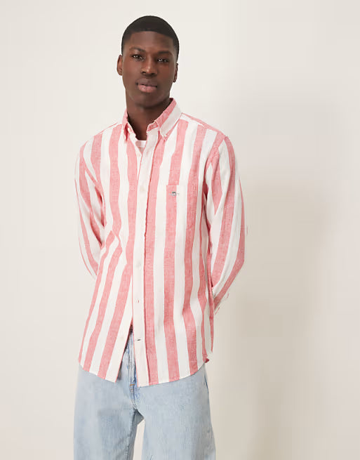GANT COT/LIN STRIPE SHIRT
