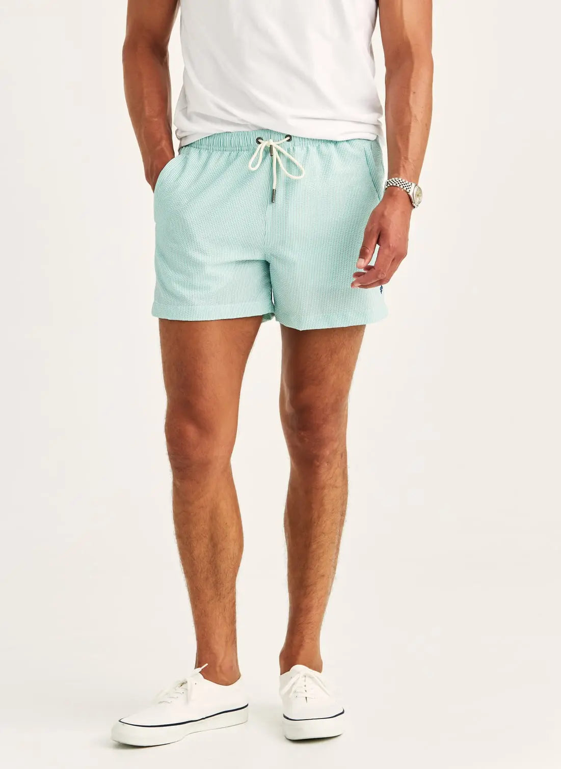 MORRIS SEERSUCKER BATHING TRUNKS