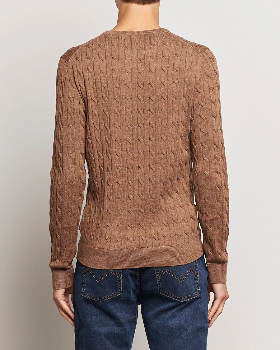 MORRIS MERINO CABLE ONECK