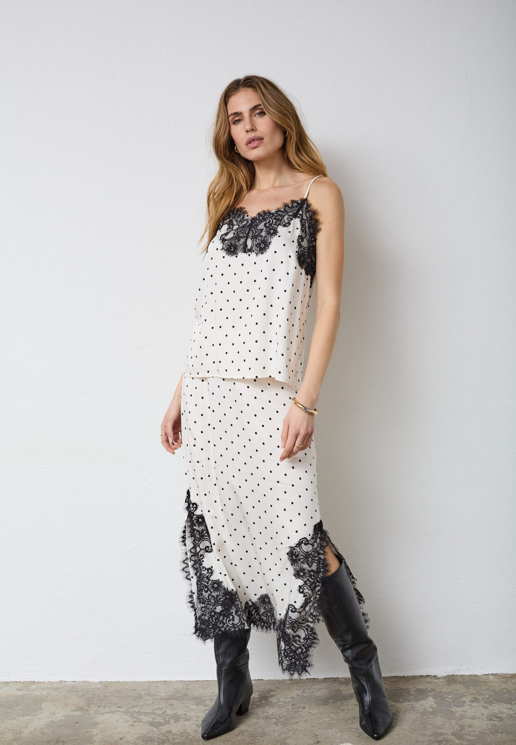 CO'COUTURE AMELI DOT LACE SINGLET