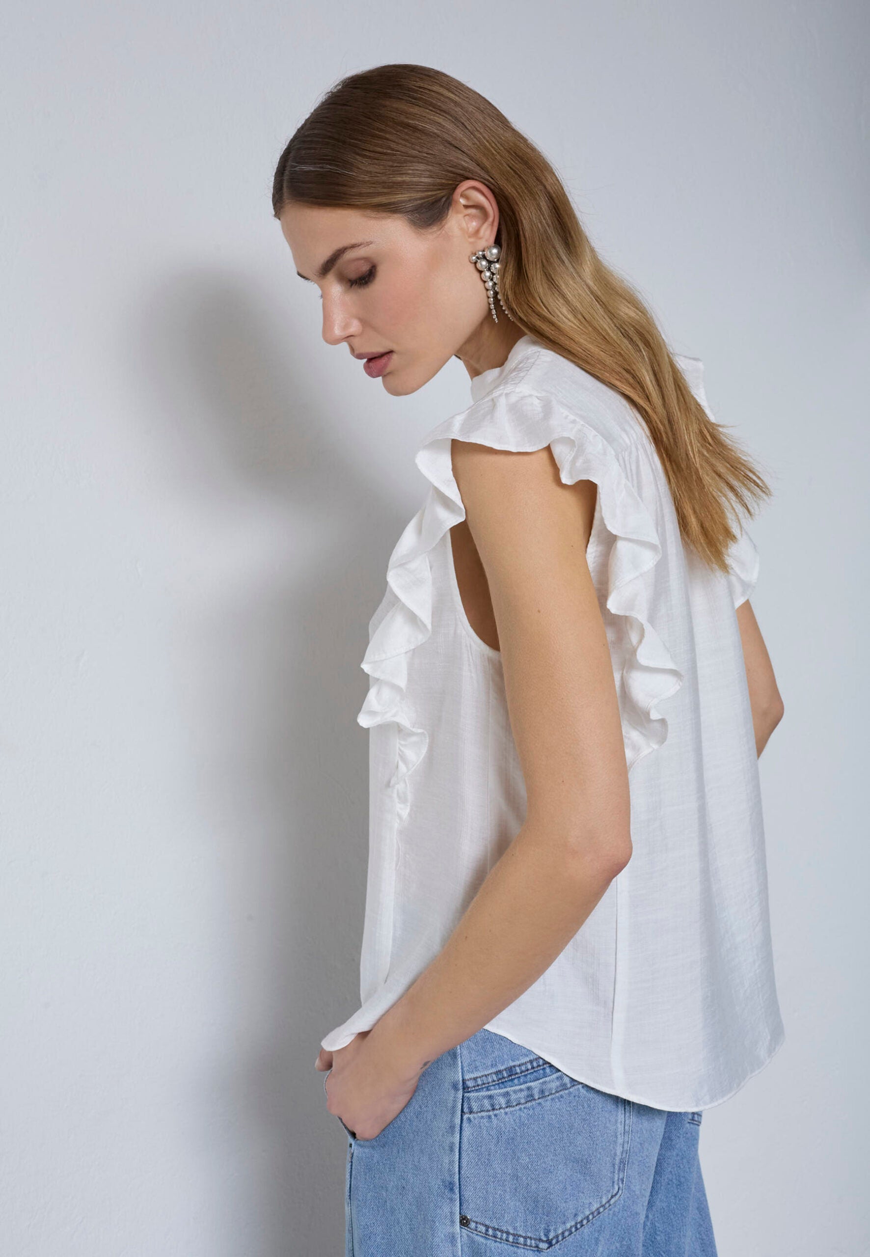 CO'COUTURE SUNRISE FRILL SS V-TOP