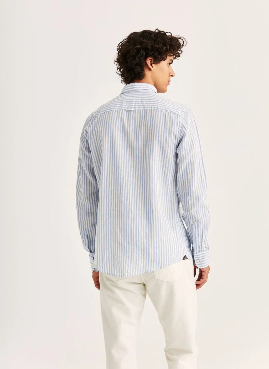 MORRIS DOUGLAS LINEN STRIPE SHIRT
