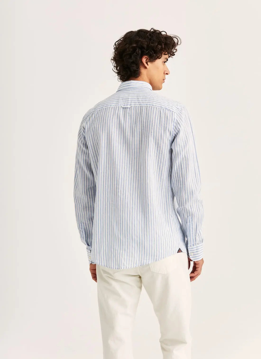 MORRIS DOUGLAS LINEN STRIPE SHIRT