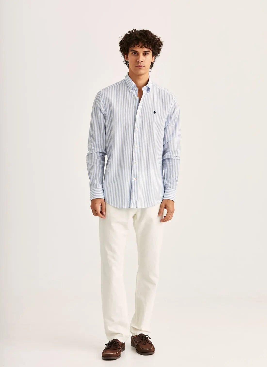 MORRIS DOUGLAS LINEN STRIPE SHIRT