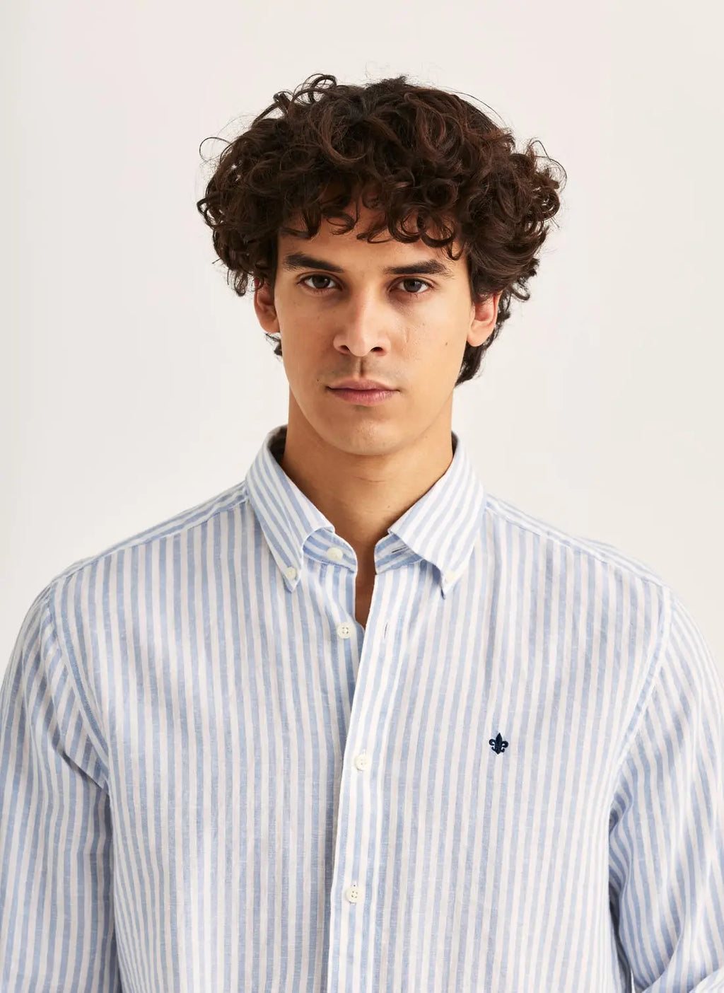 MORRIS DOUGLAS LINEN STRIPE SHIRT