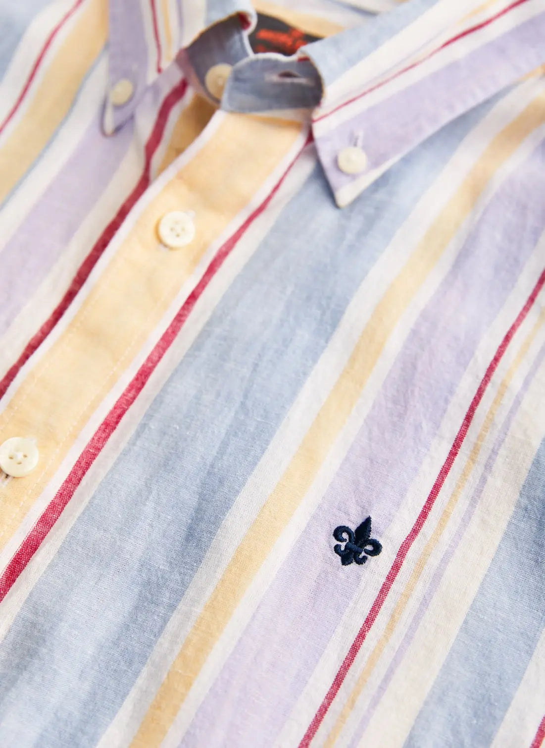 MORRIS HAPPY LINEN STRIPE SHIRT