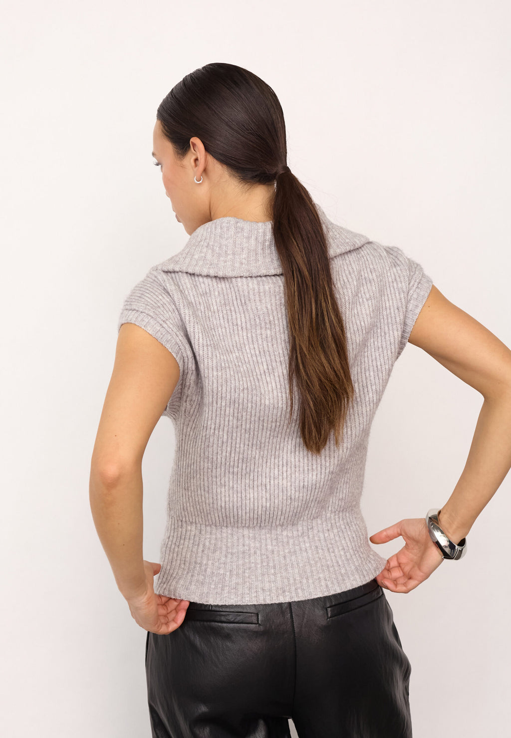 CO'COUTURE ROW ZIP KNIT VEST