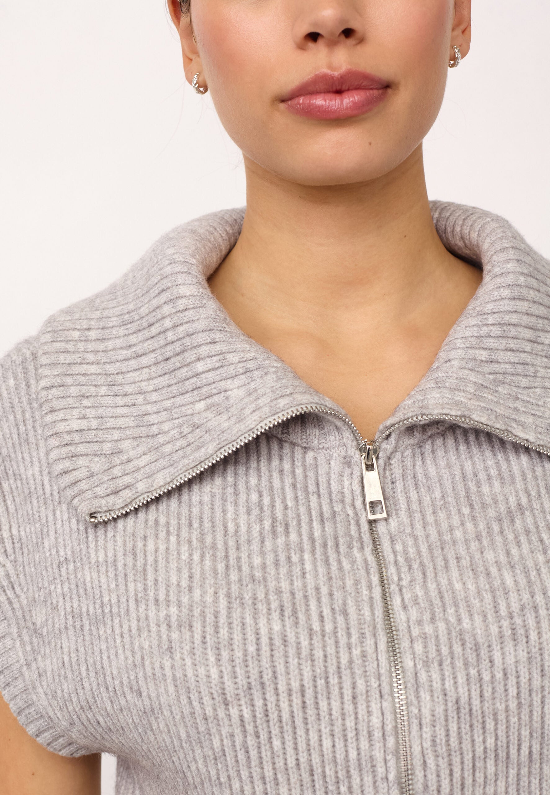 CO'COUTURE ROW ZIP KNIT VEST