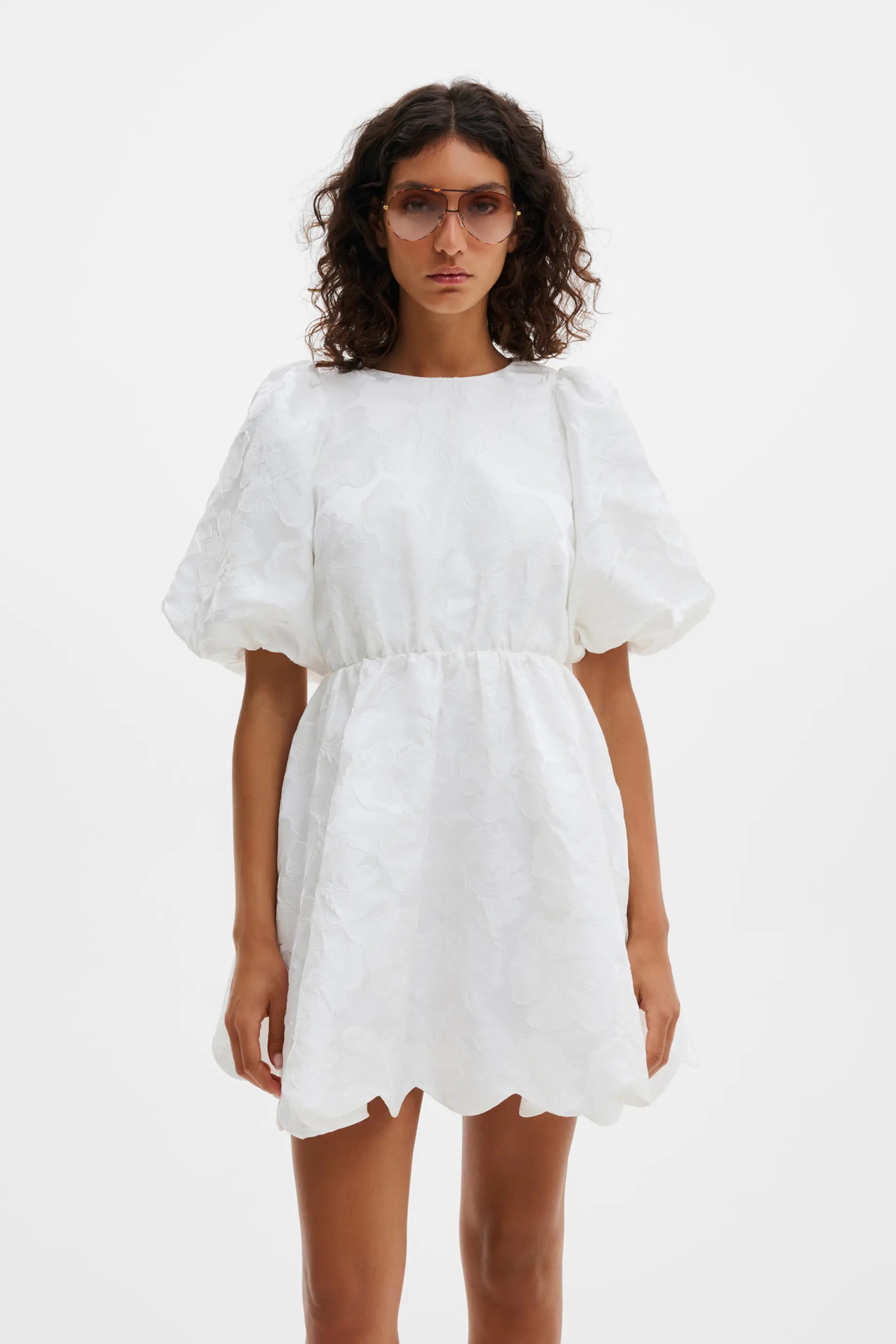 MALINA ELINA SCALLOPED MINI DRESS