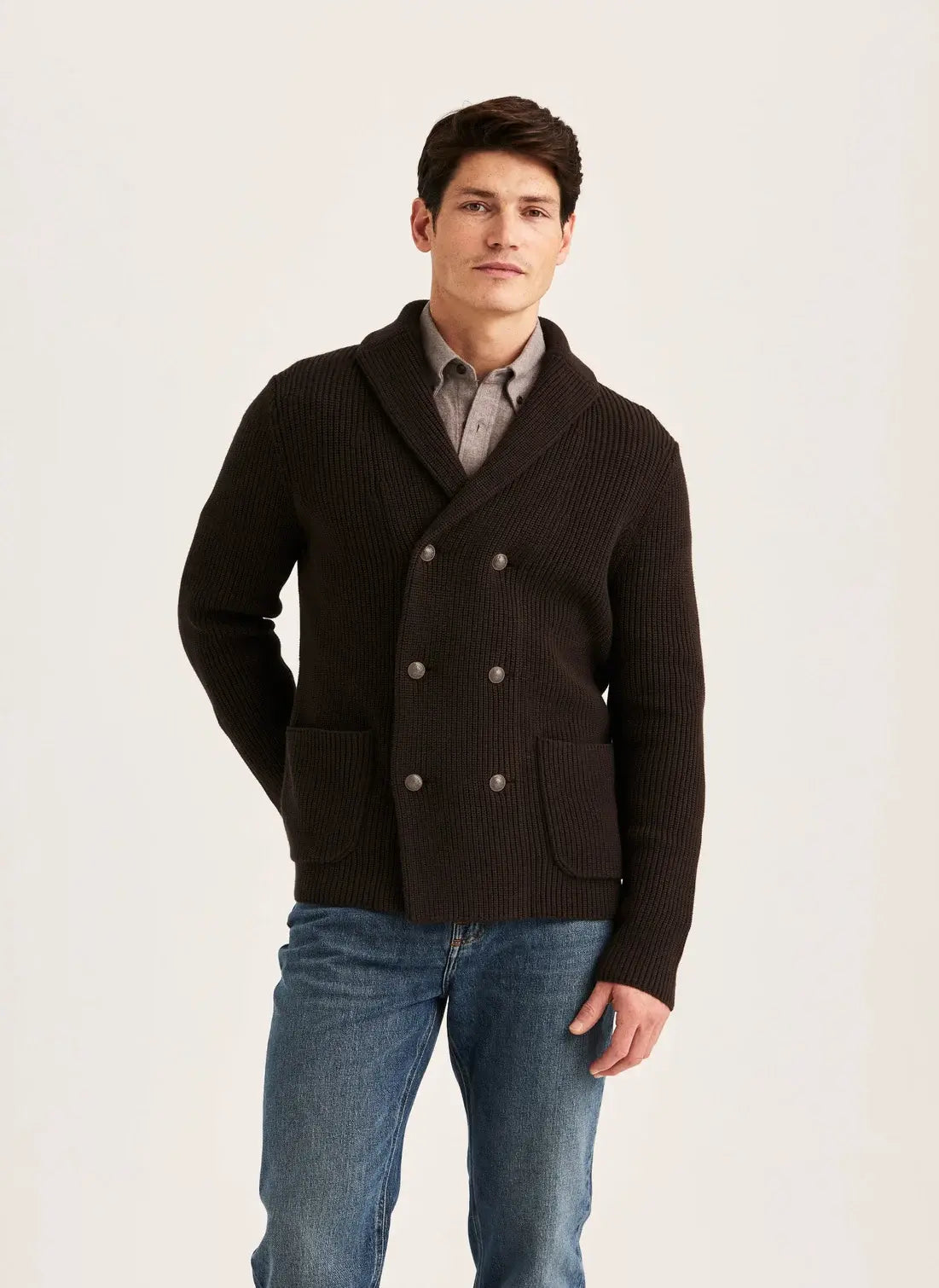 MORRIS BRAYDEN DB SHAWL CARDIGAN