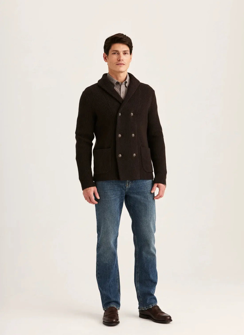 MORRIS BRAYDEN DB SHAWL CARDIGAN