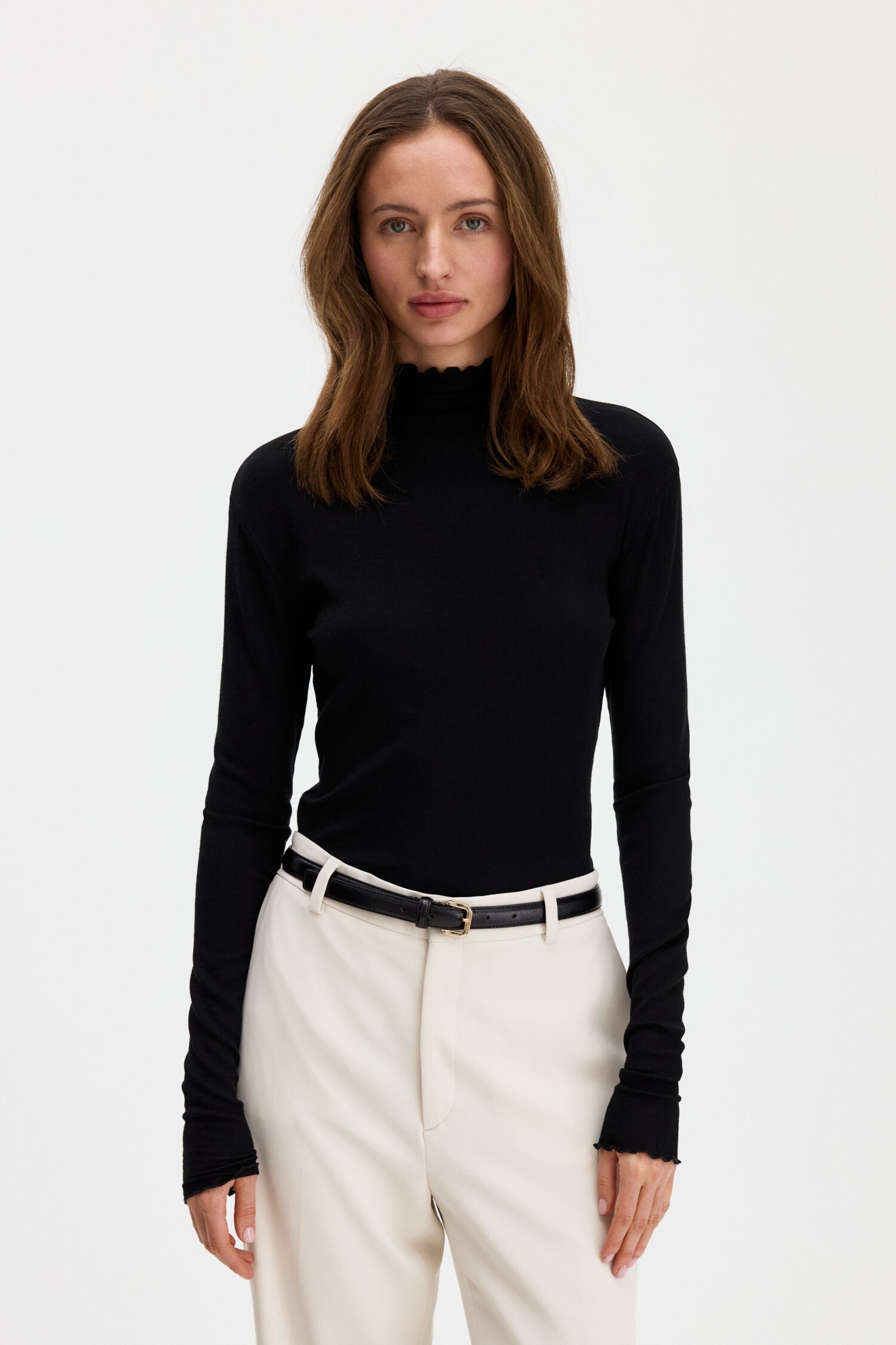 FILIPPA K RIB MOCK NECK TOP