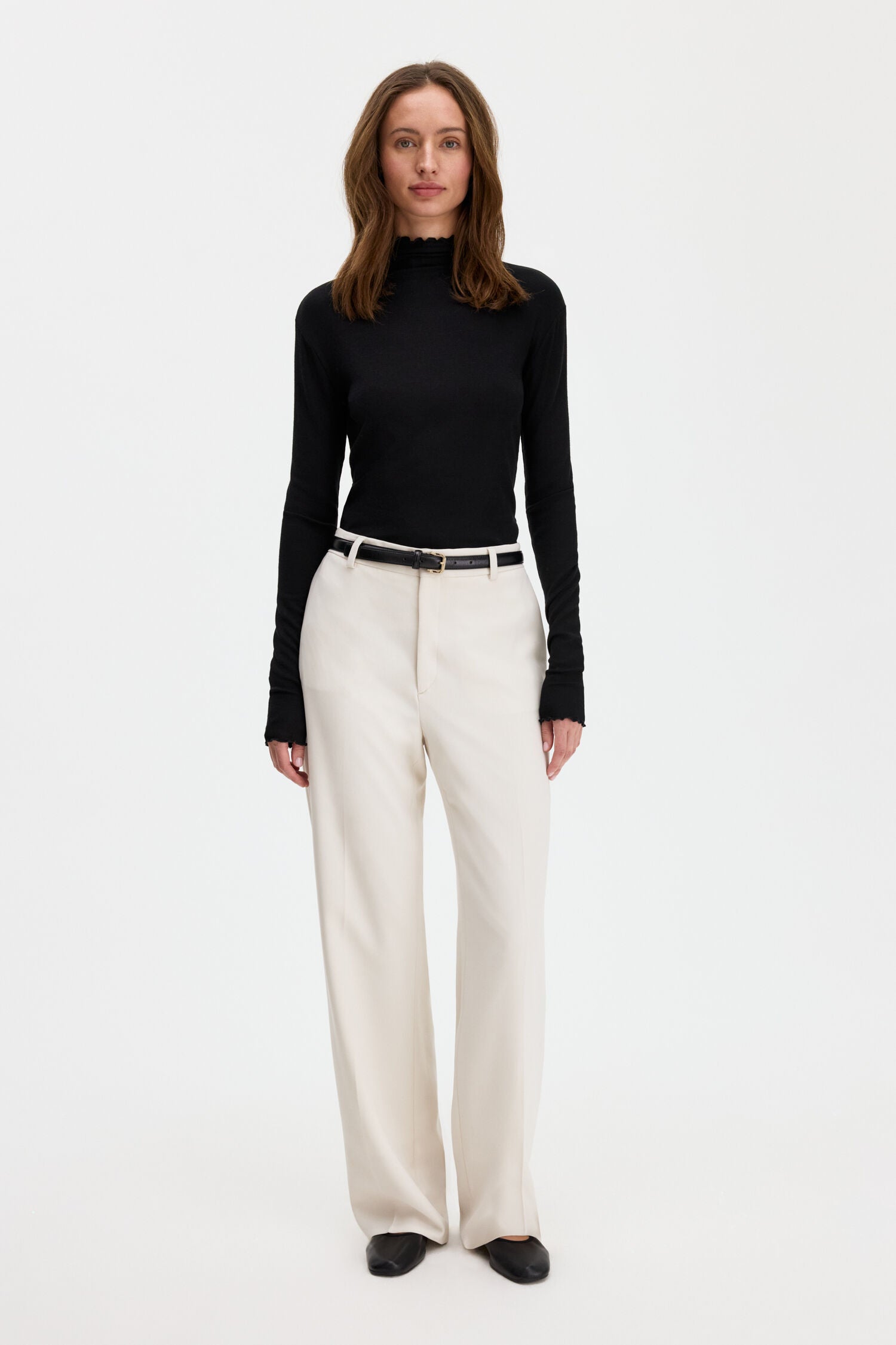 FILIPPA K RIB MOCK NECK TOP