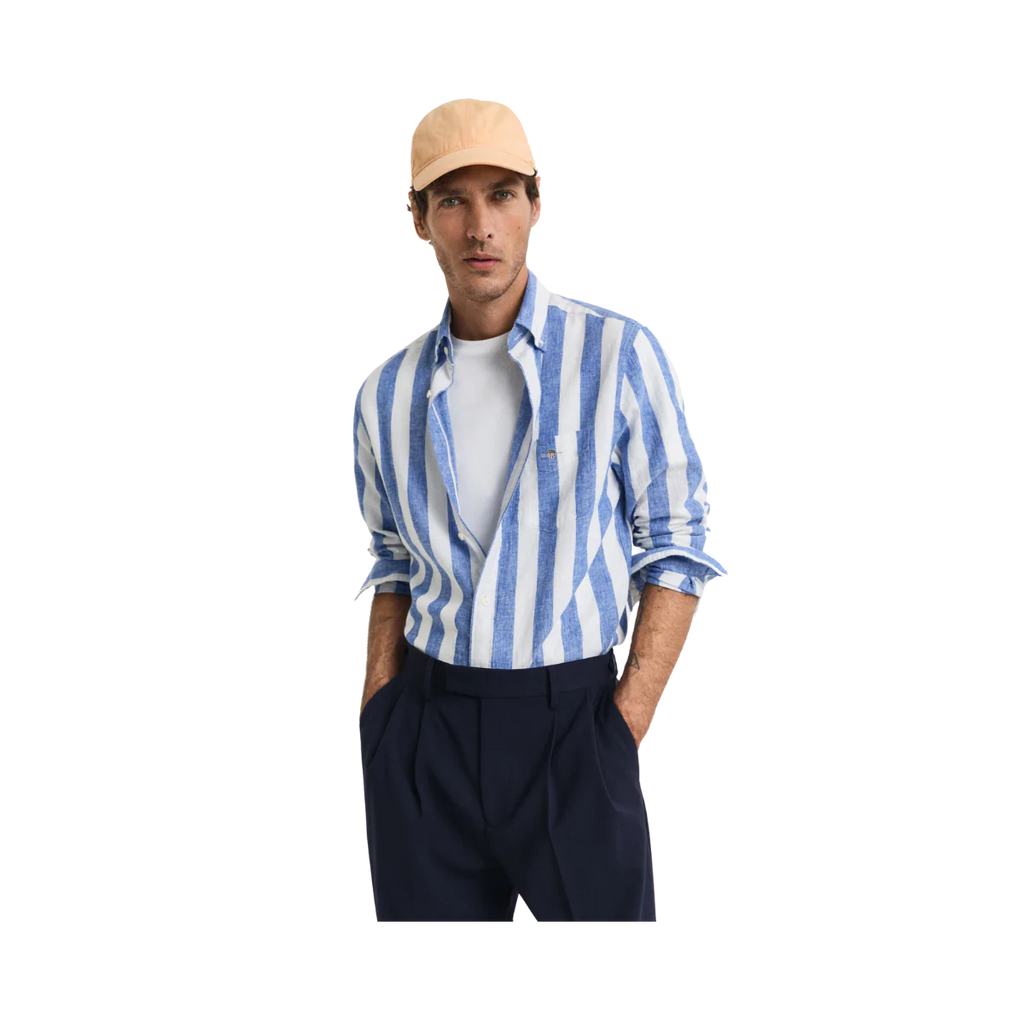 GANT COT/LIN STRIPE SHIRT