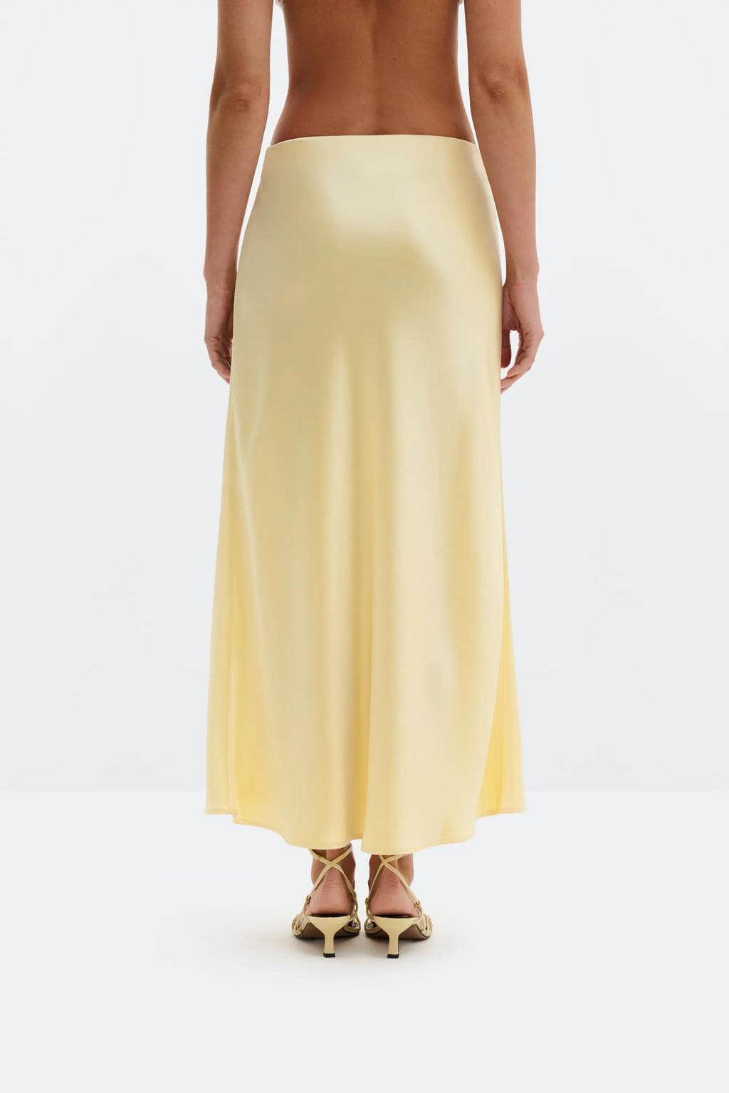 MALINA AUBREE SATIN MIDI SKIRT