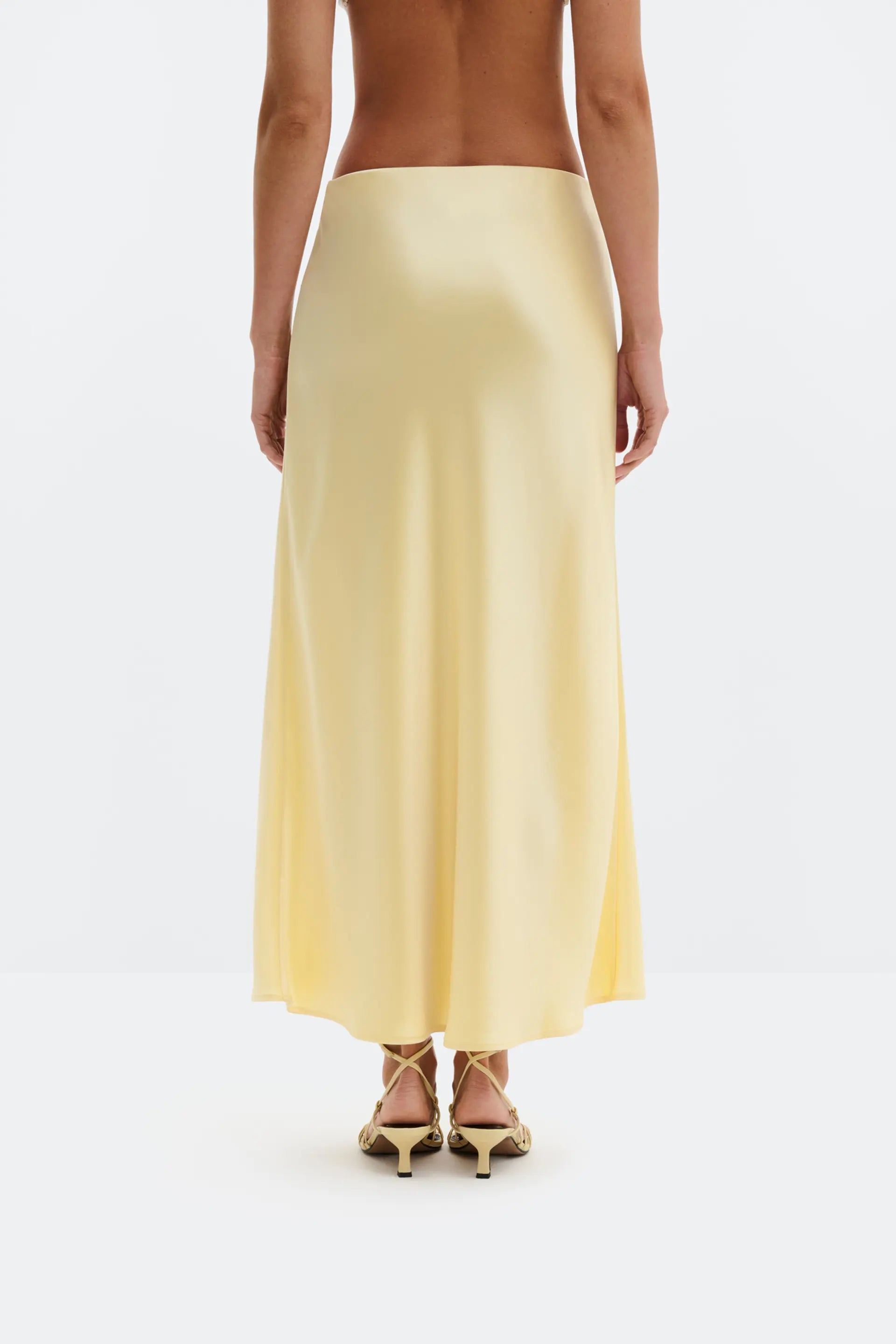MALINA AUBREE SATIN MIDI SKIRT