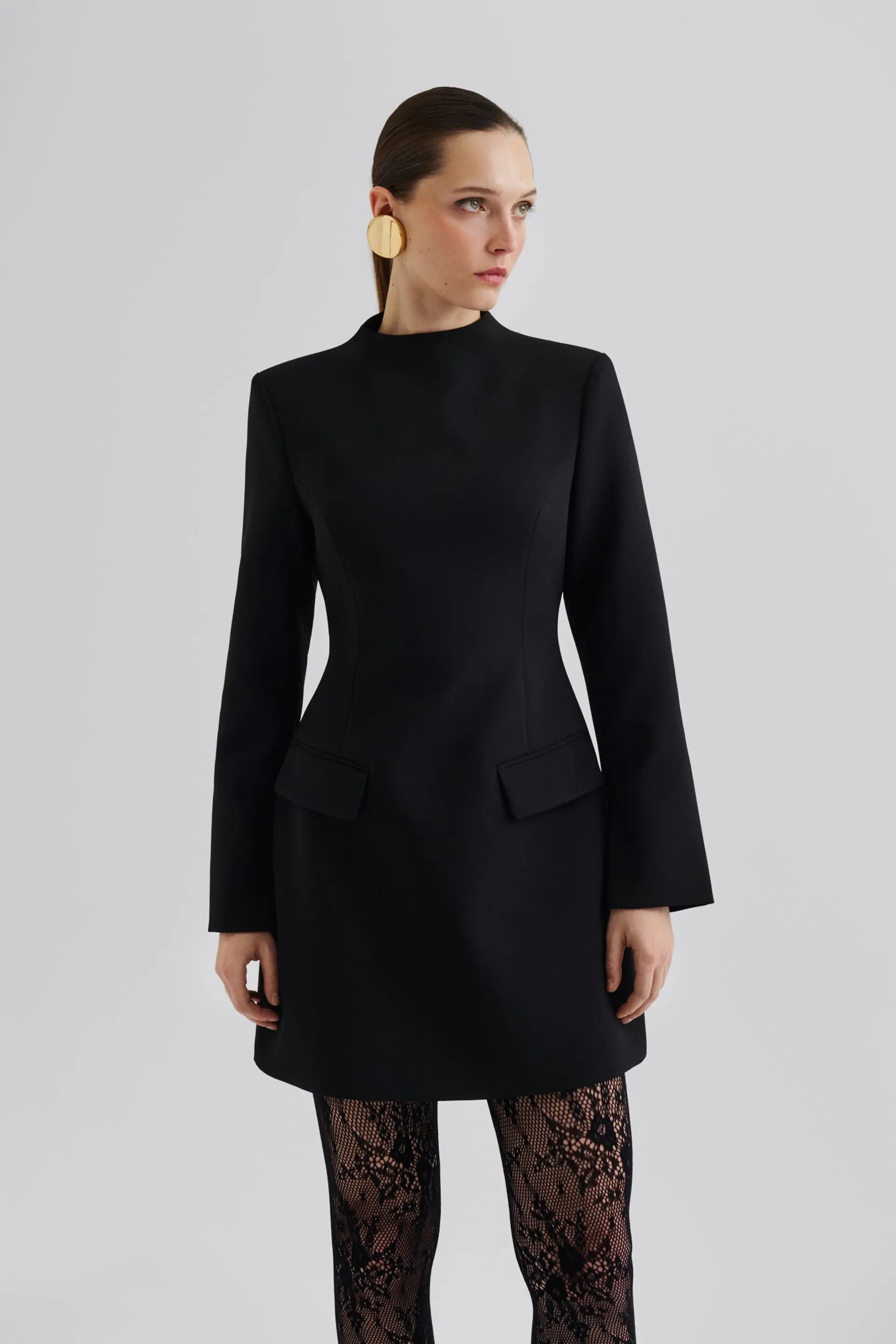 MALINA LEANNA HIGH NECK MINI DRESS