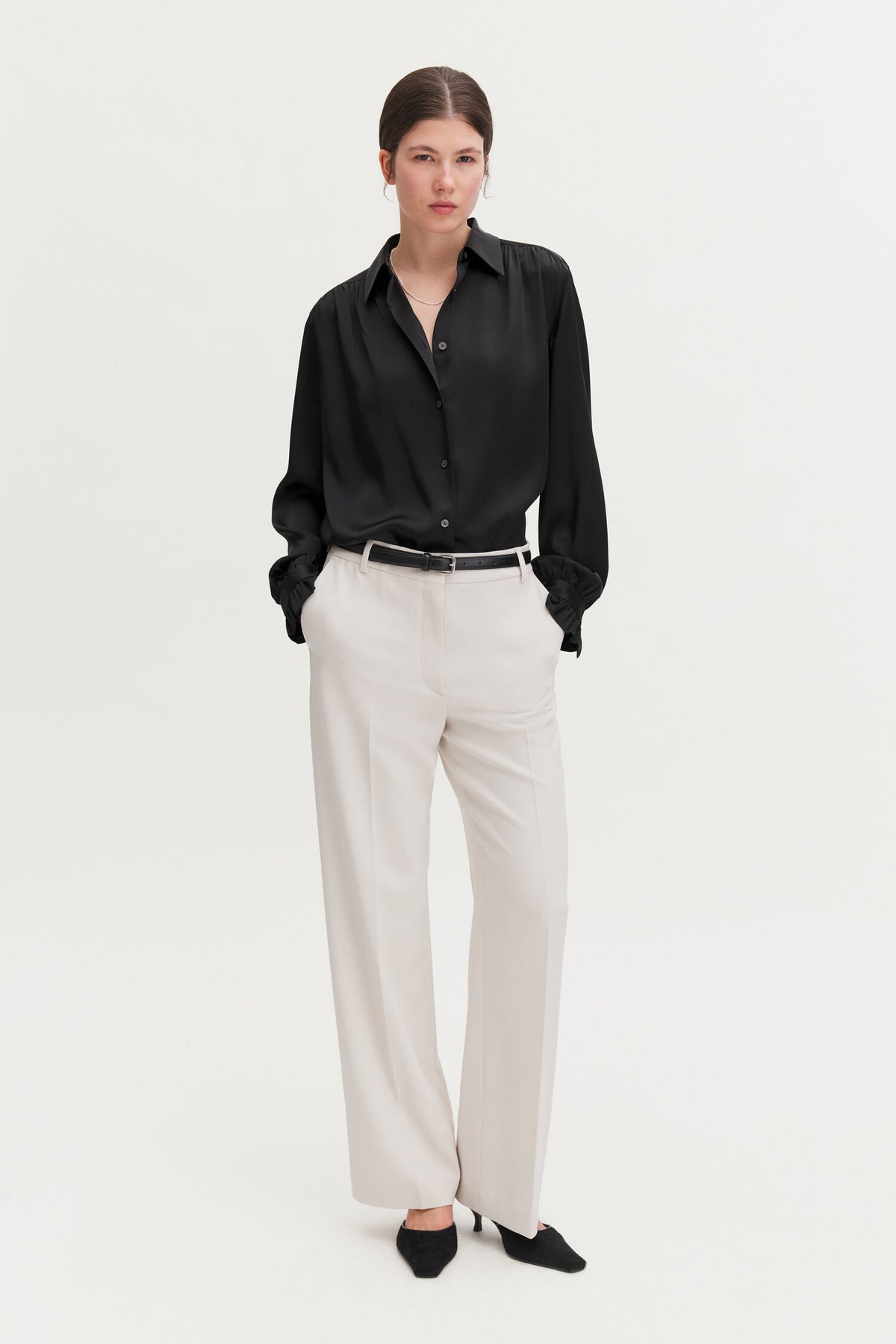 FILIPPA K GATHERED DETAIL BLOUSE