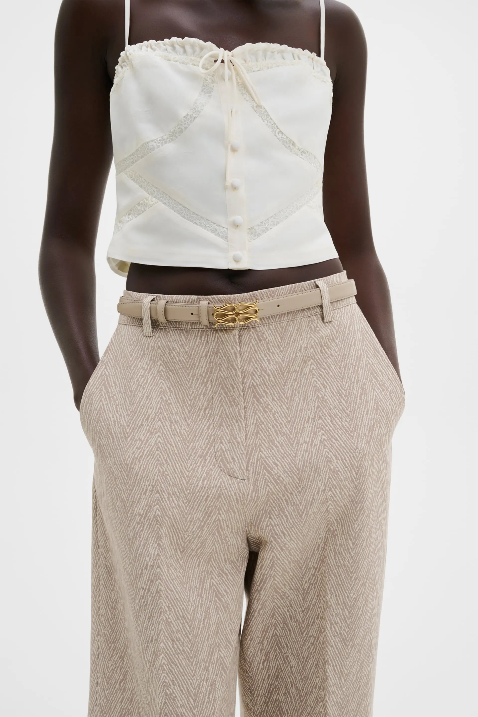 MALINA MONOGRAM LEATHER BELT