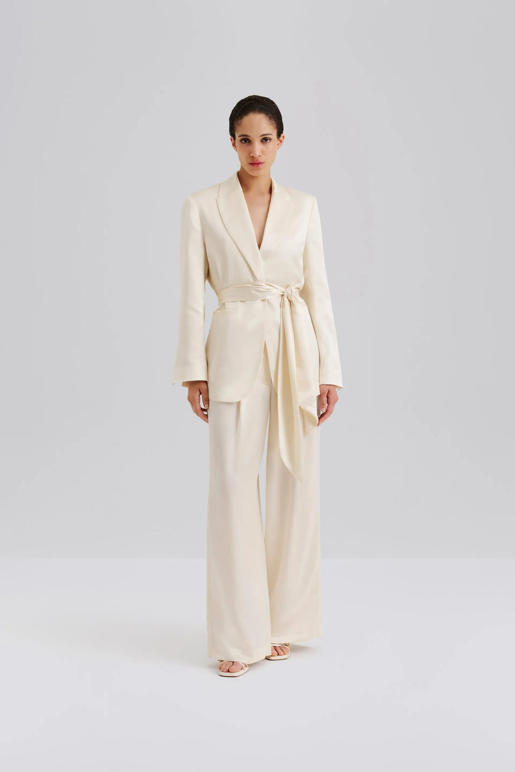 MALINA LIV SATIN WRAP BLAZER