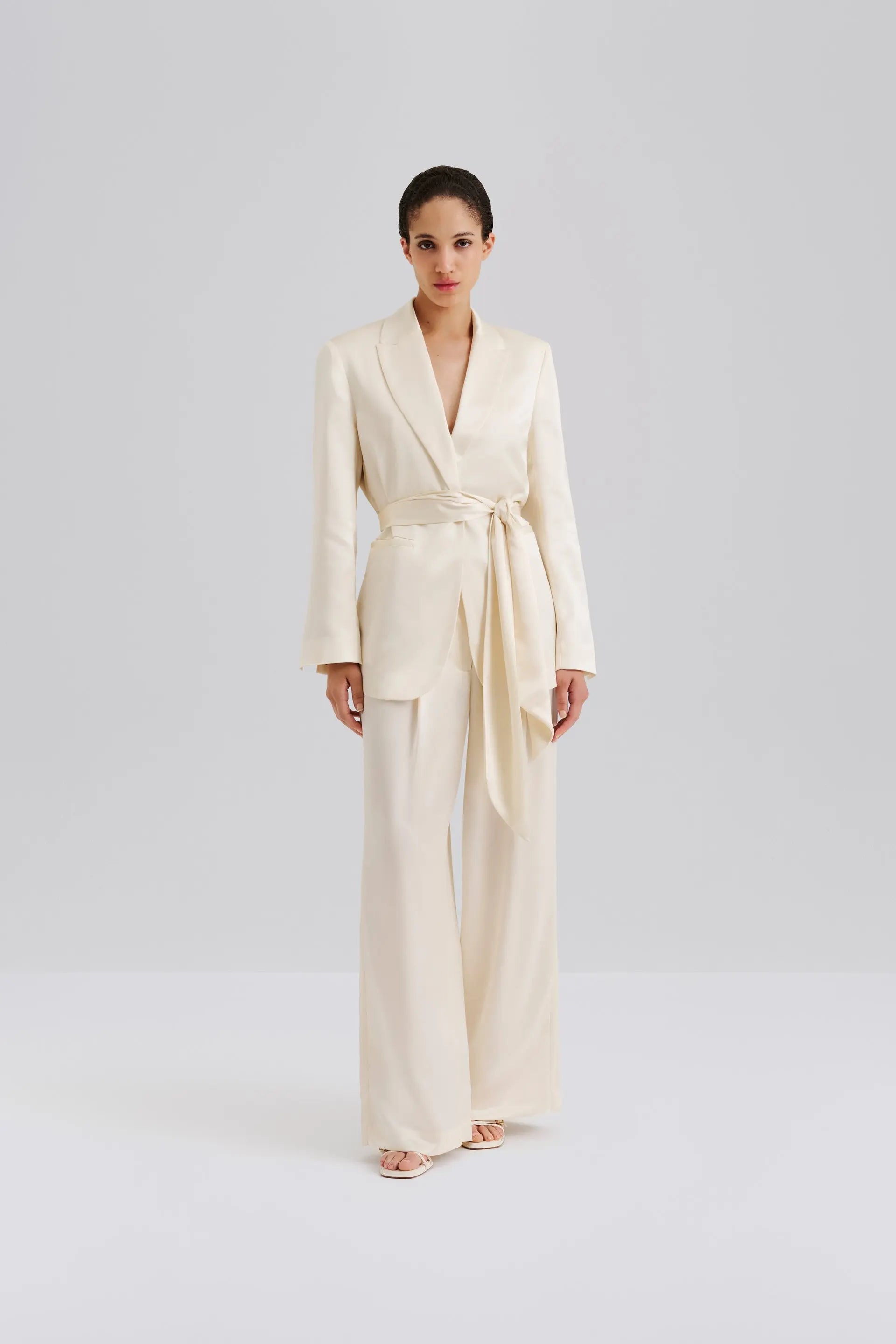 MALINA LIV SATIN WRAP BLAZER