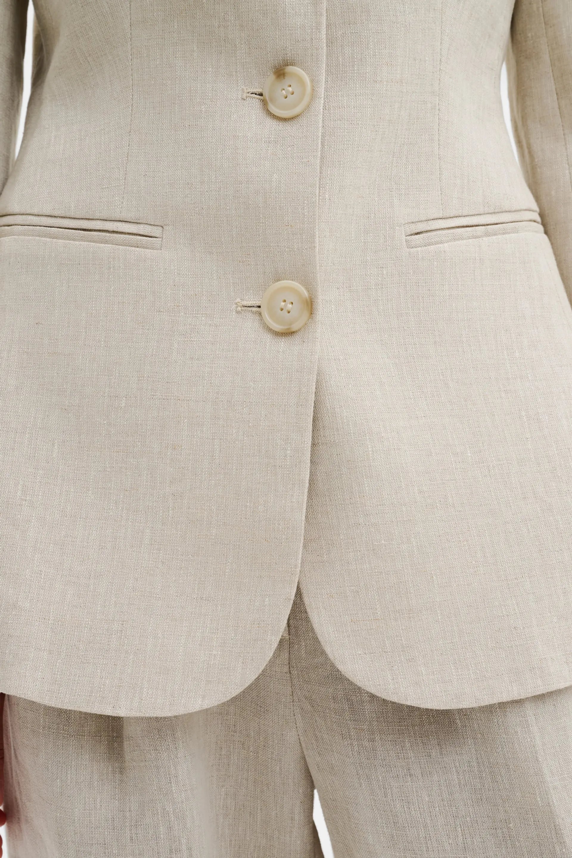 MALINA CAROL FITTED LINEN BLAZER