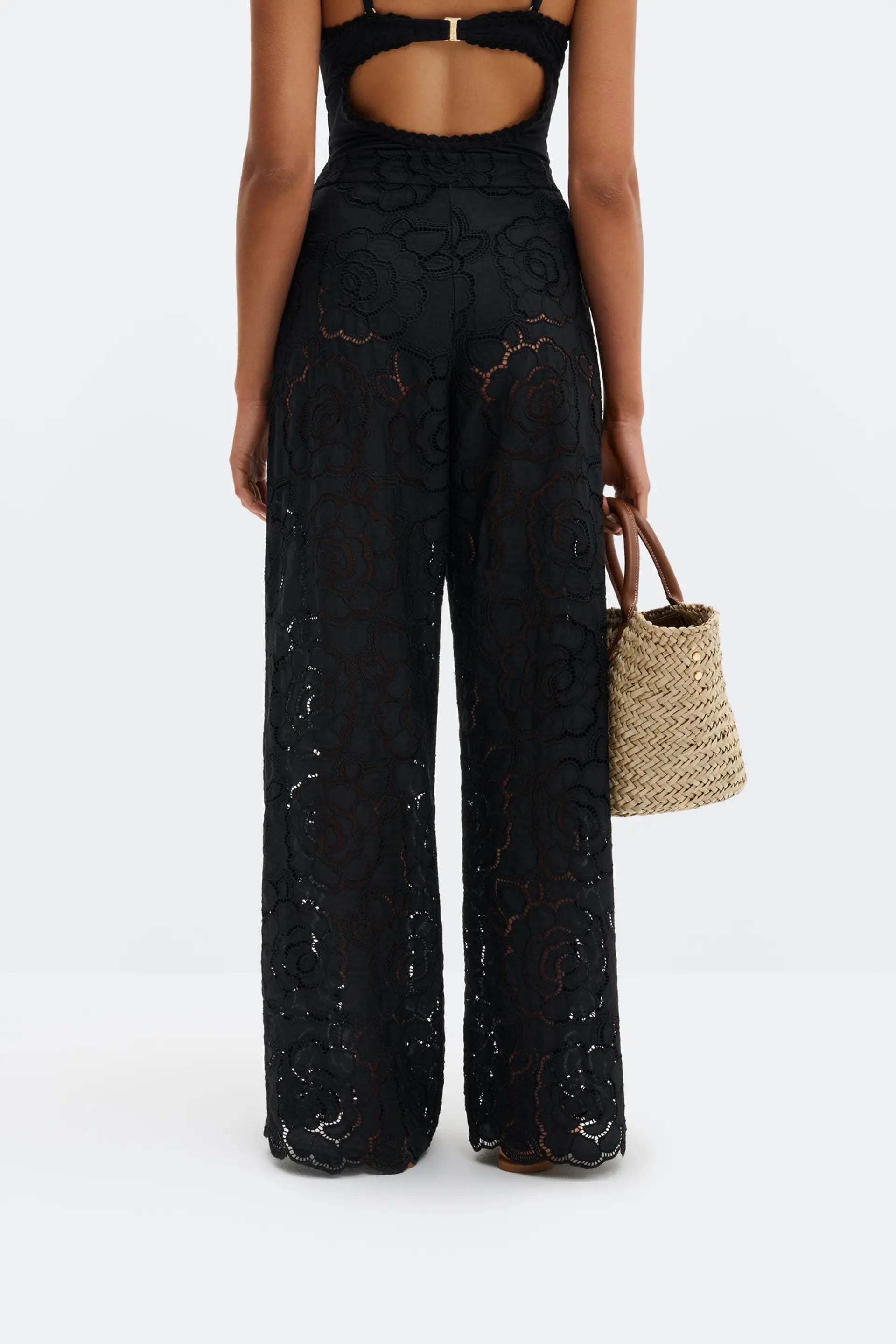 MALINA STACEY WIDE LACE PANTS