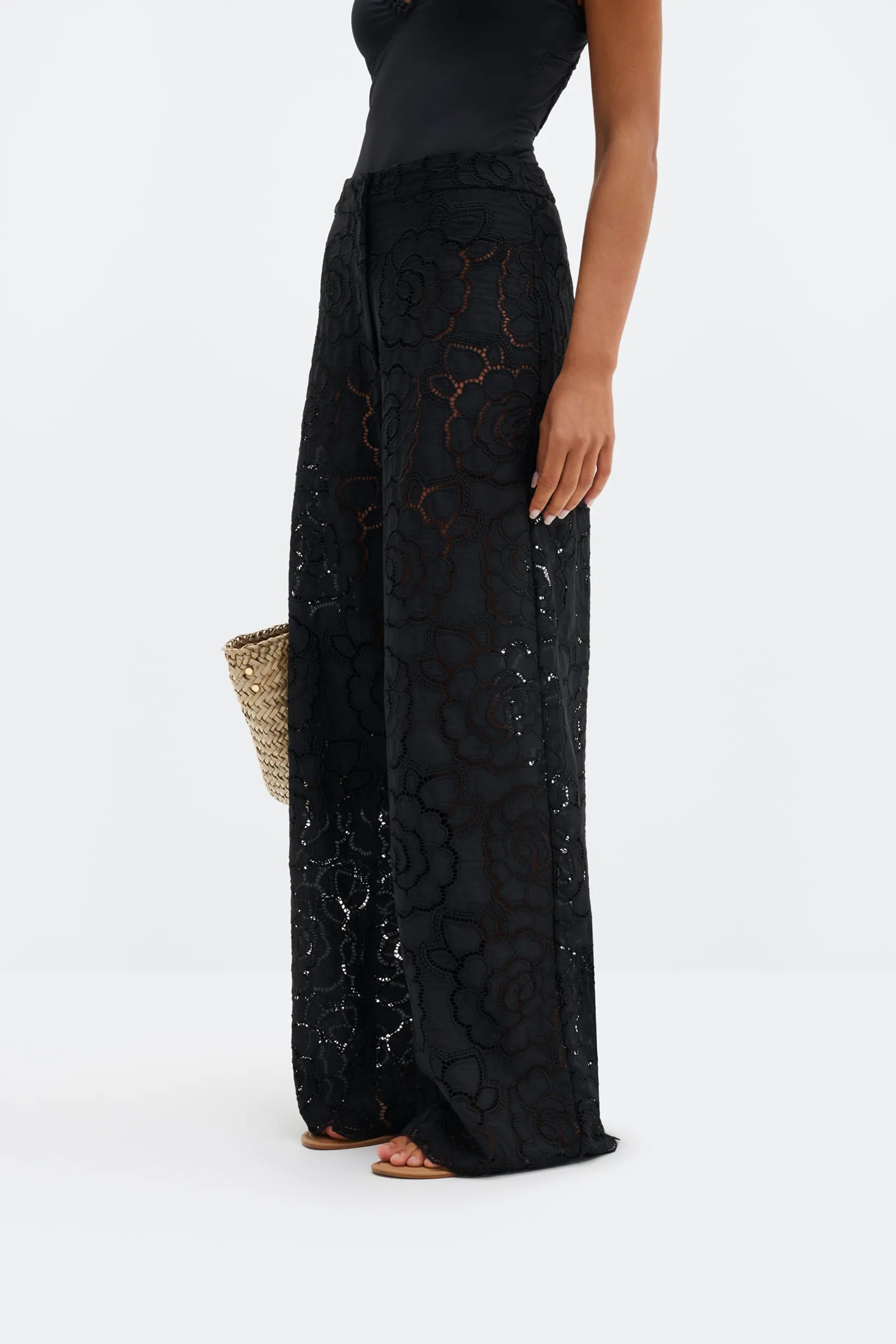 MALINA STACEY WIDE LACE PANTS