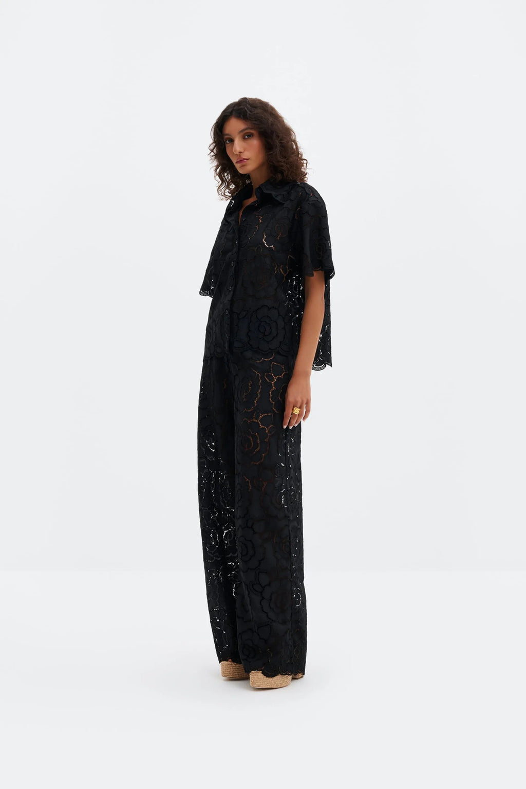 MALINA STACEY WIDE LACE PANTS