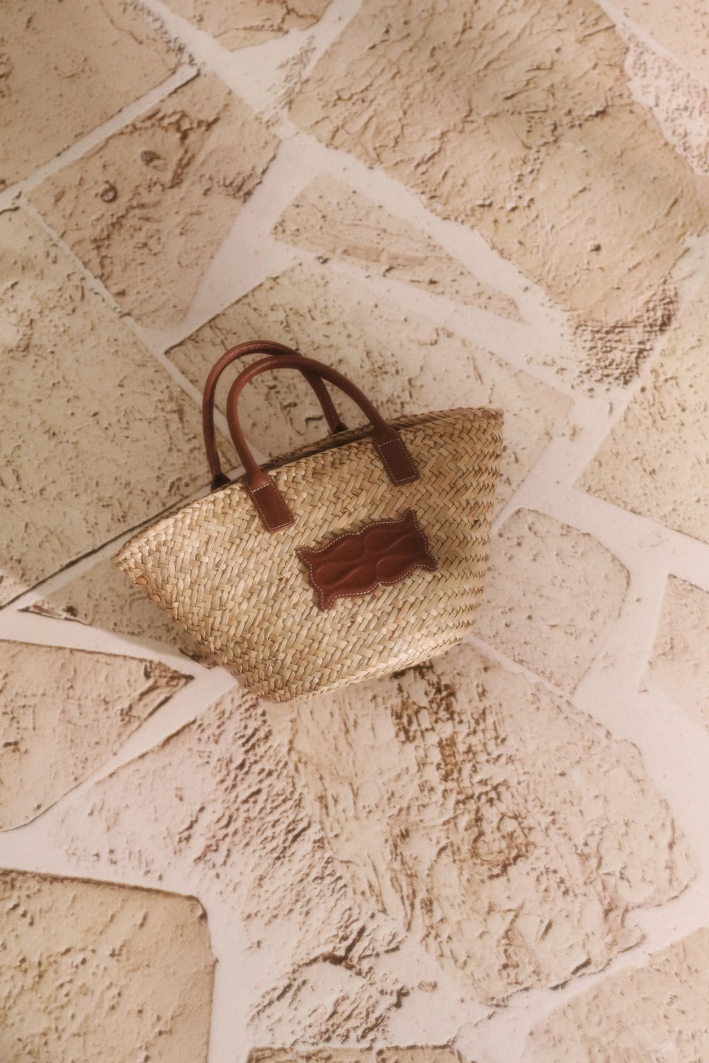 MALINA SMALL MONOGRAM STRAW TOTE