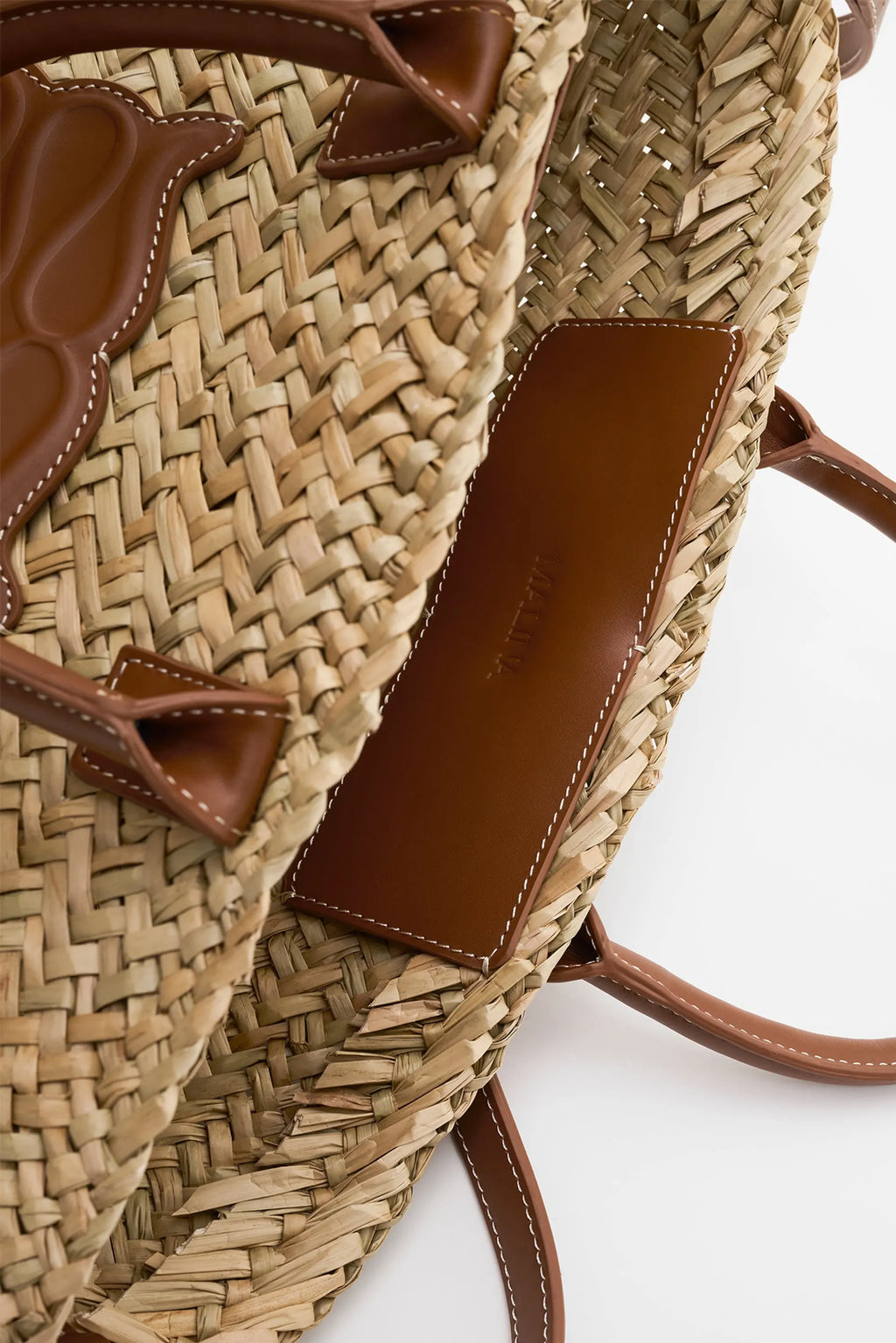 MALINA SMALL MONOGRAM STRAW TOTE