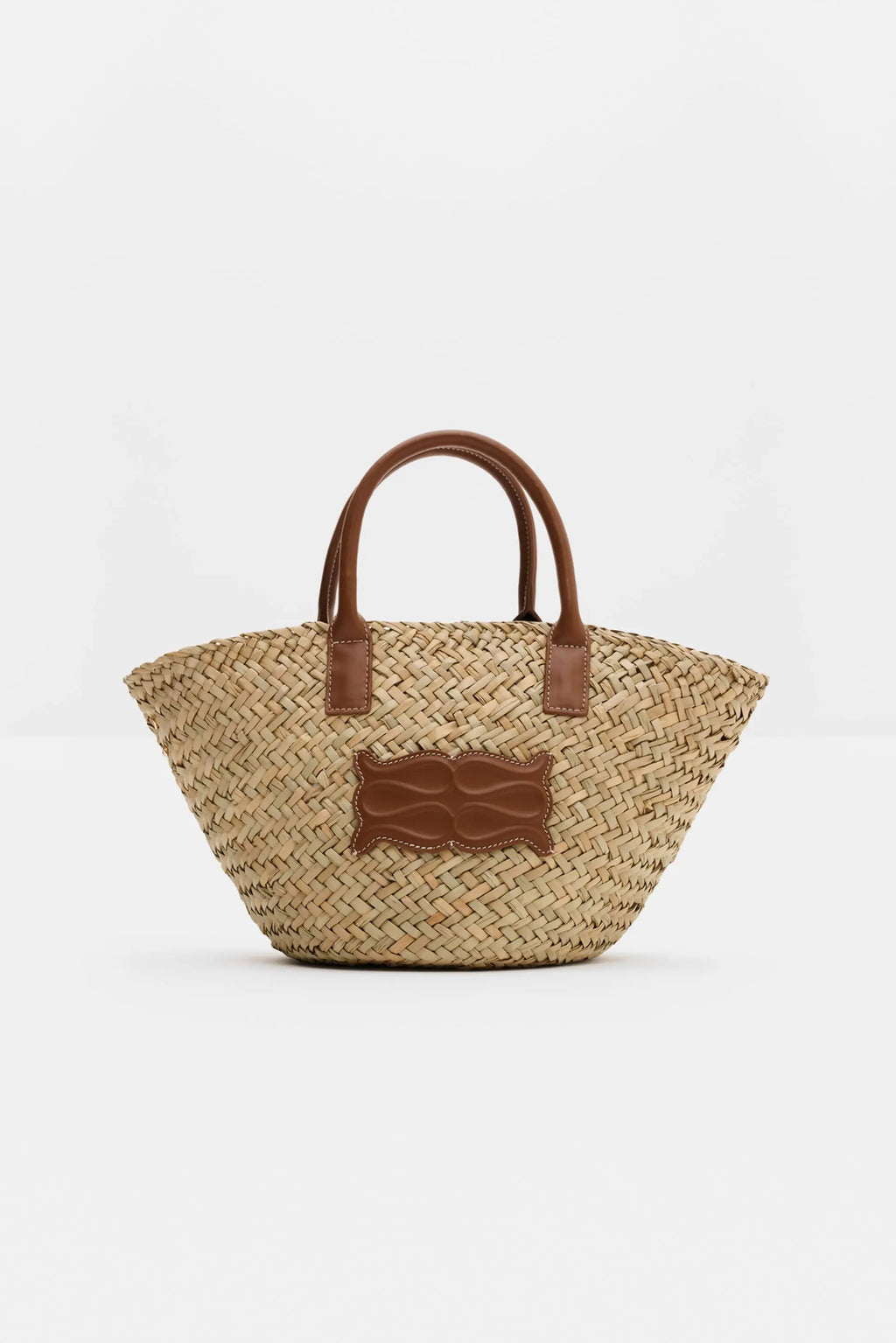 MALINA SMALL MONOGRAM STRAW TOTE