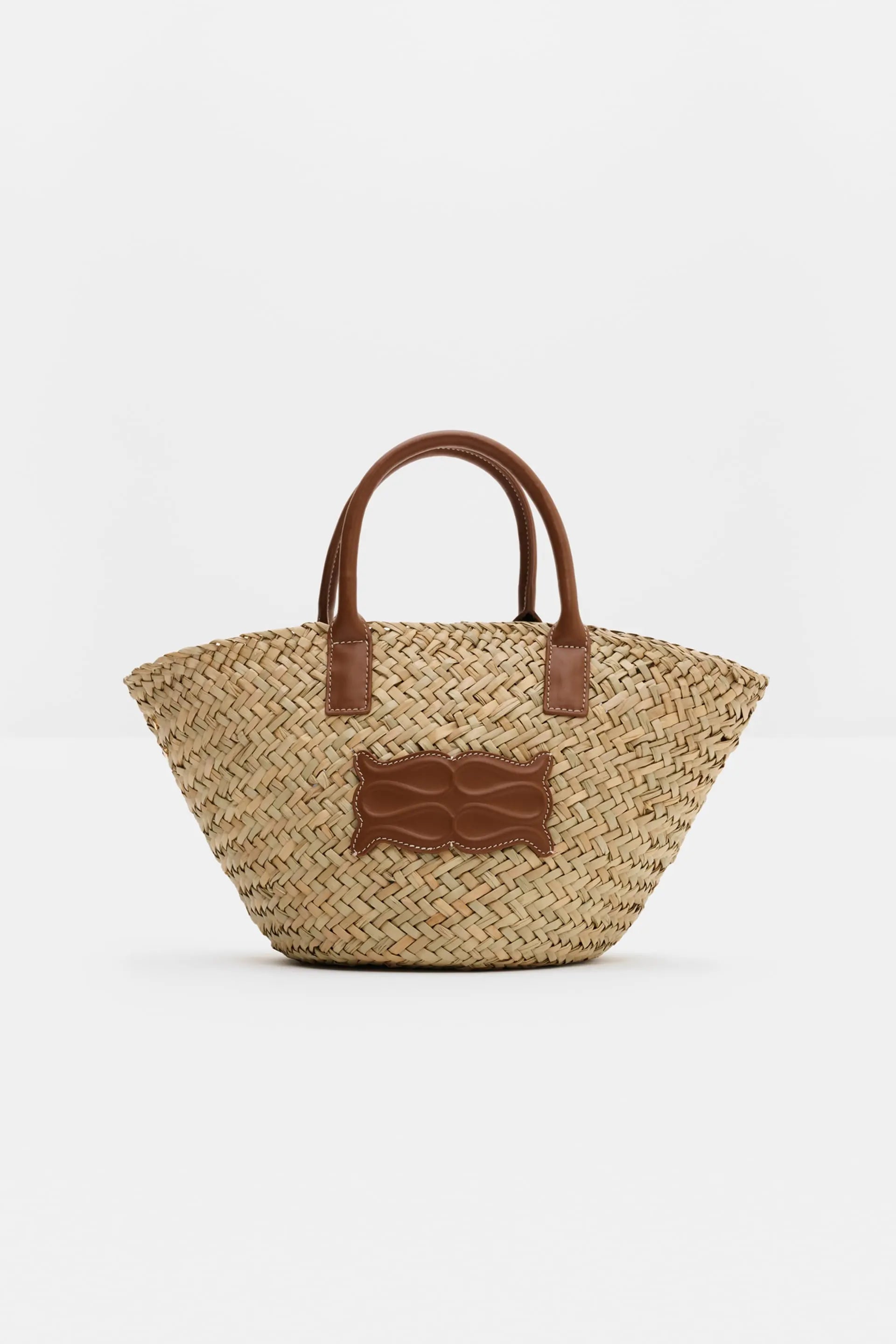 MALINA SMALL MONOGRAM STRAW TOTE