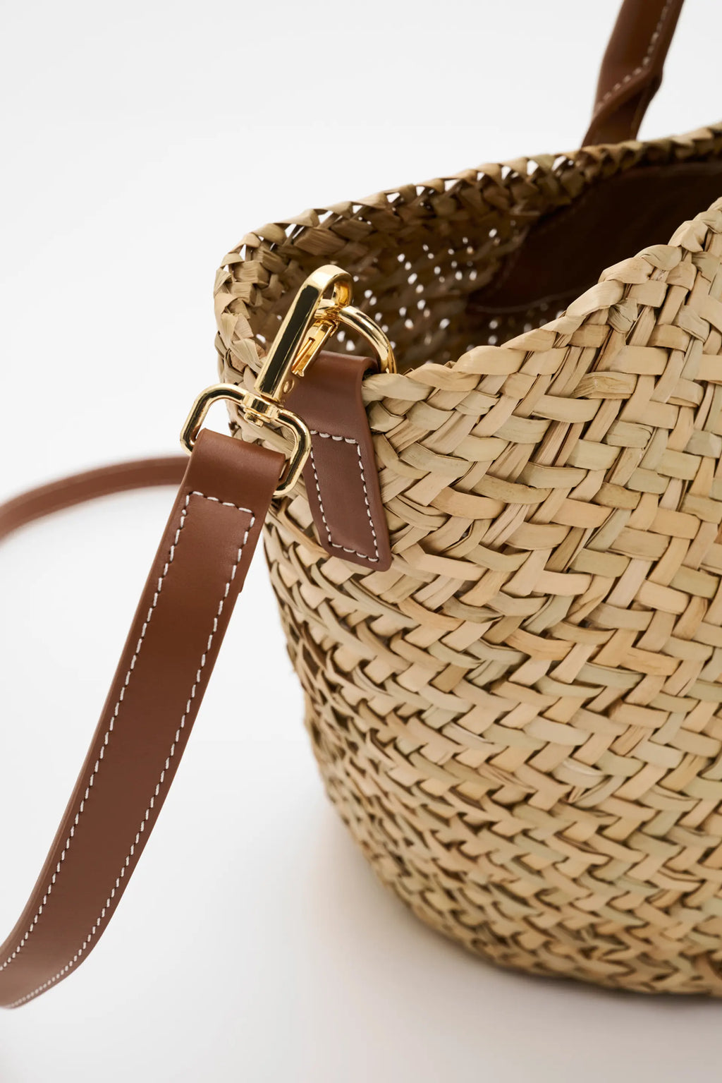 MALINA SMALL MONOGRAM STRAW TOTE