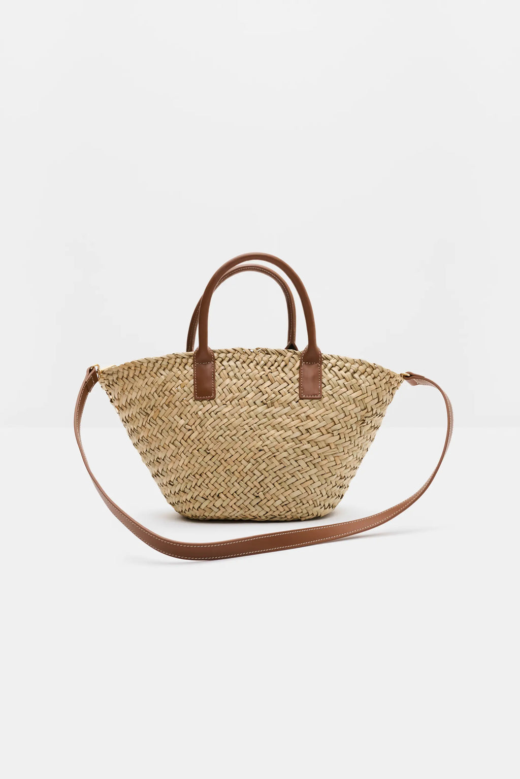 MALINA SMALL MONOGRAM STRAW TOTE
