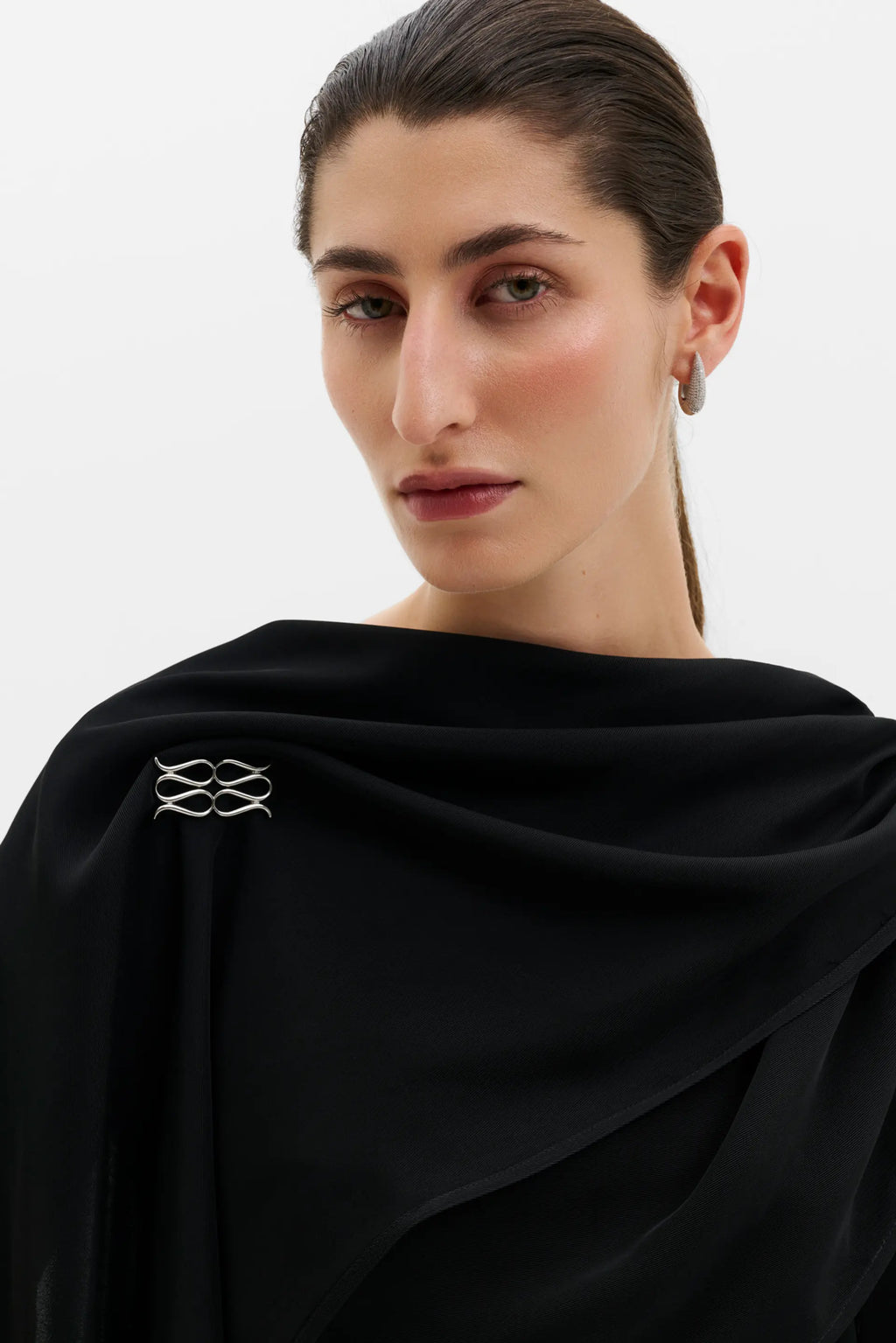 MALINA MELANDY DRAPED CAPE BLOUSE
