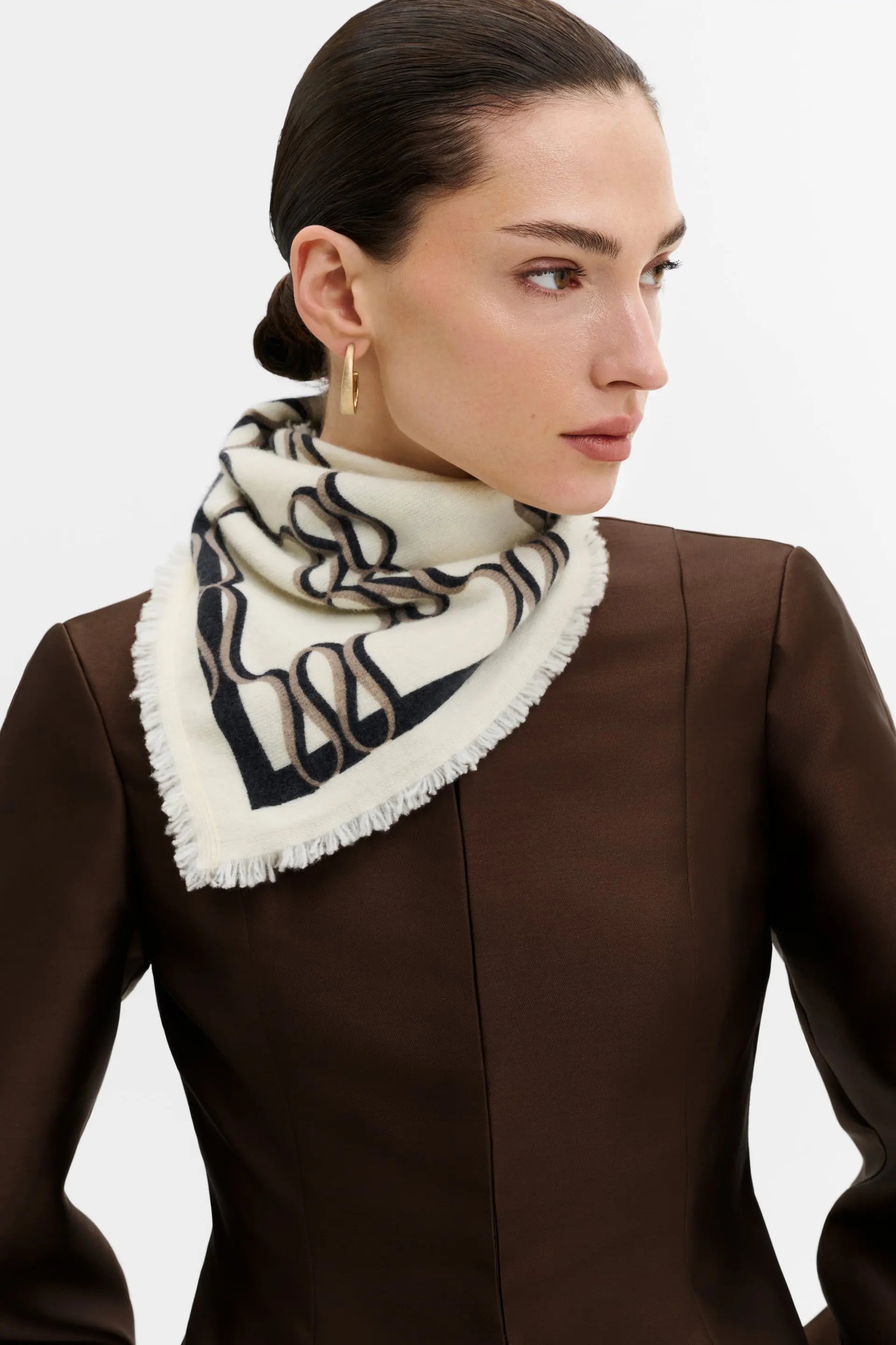 MALINA MONOGRAM CASHMERE SCARF