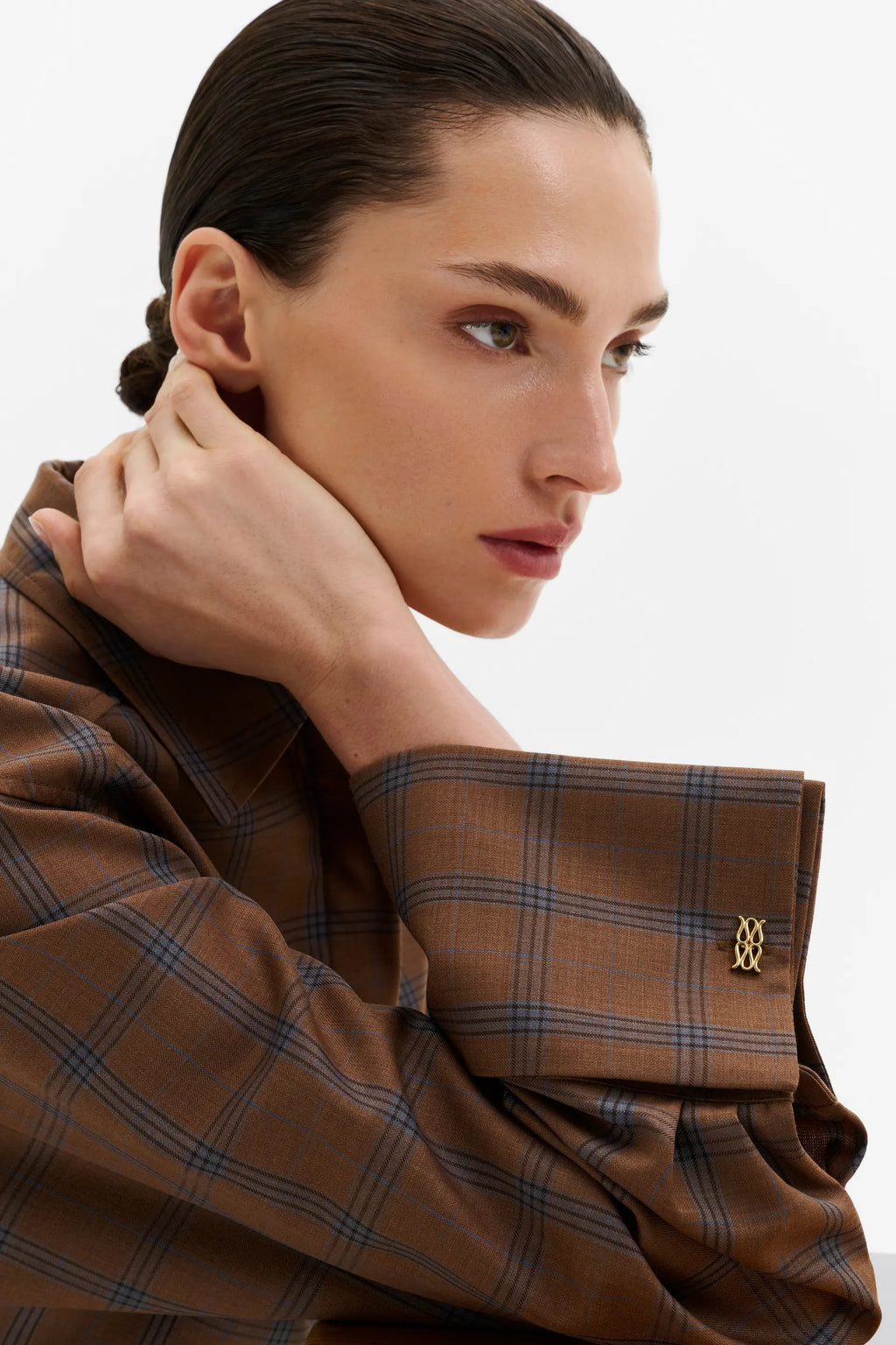 MALINA ALLISON CHECKERED CUFFLINK