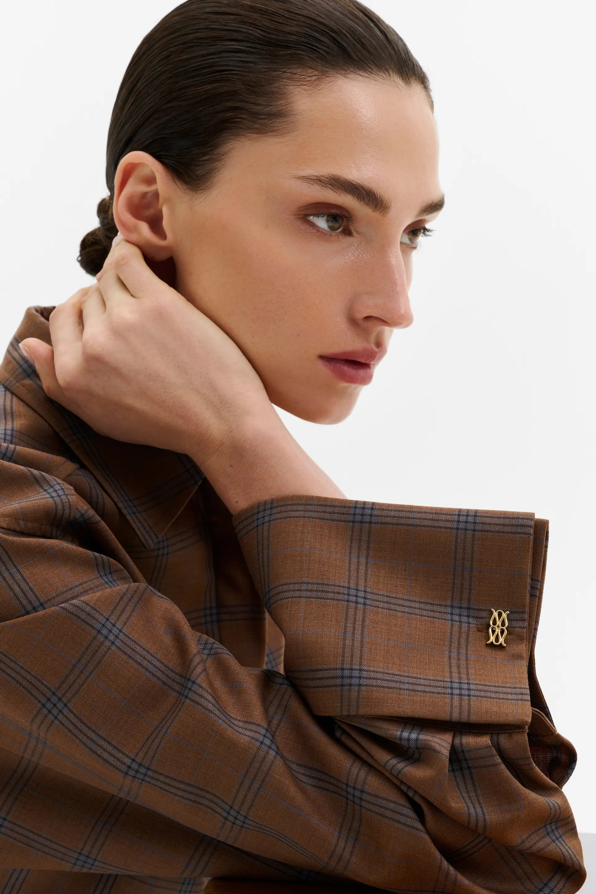 MALINA ALLISON CHECKERED CUFFLINK