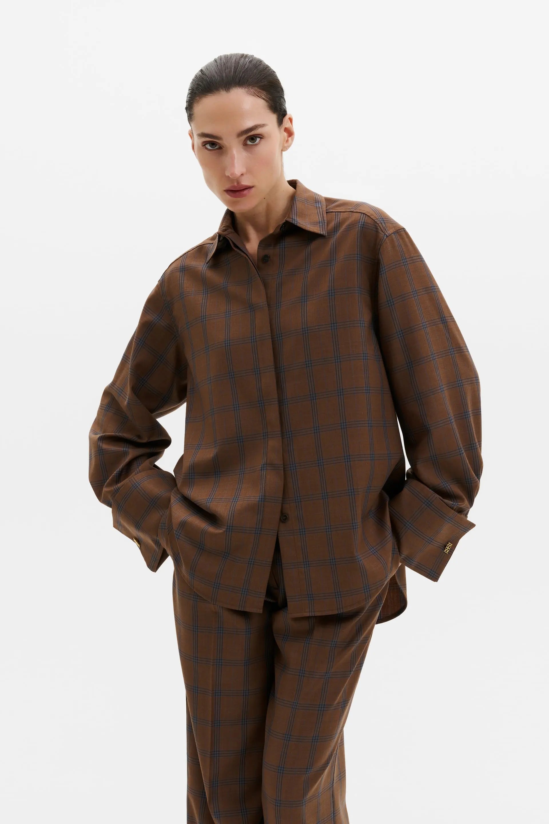 MALINA ALLISON CHECKERED CUFFLINK