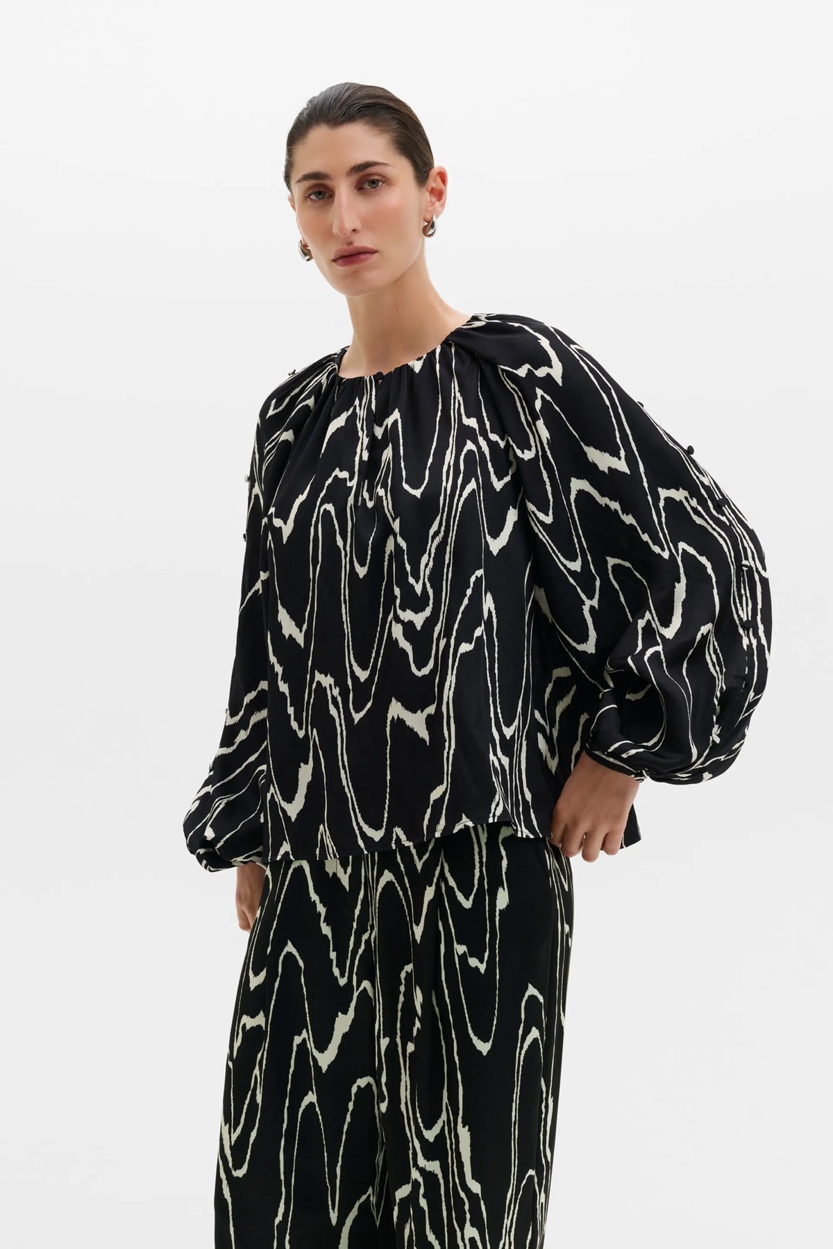 MALINA SOPHIE GATHERED BLOUSE