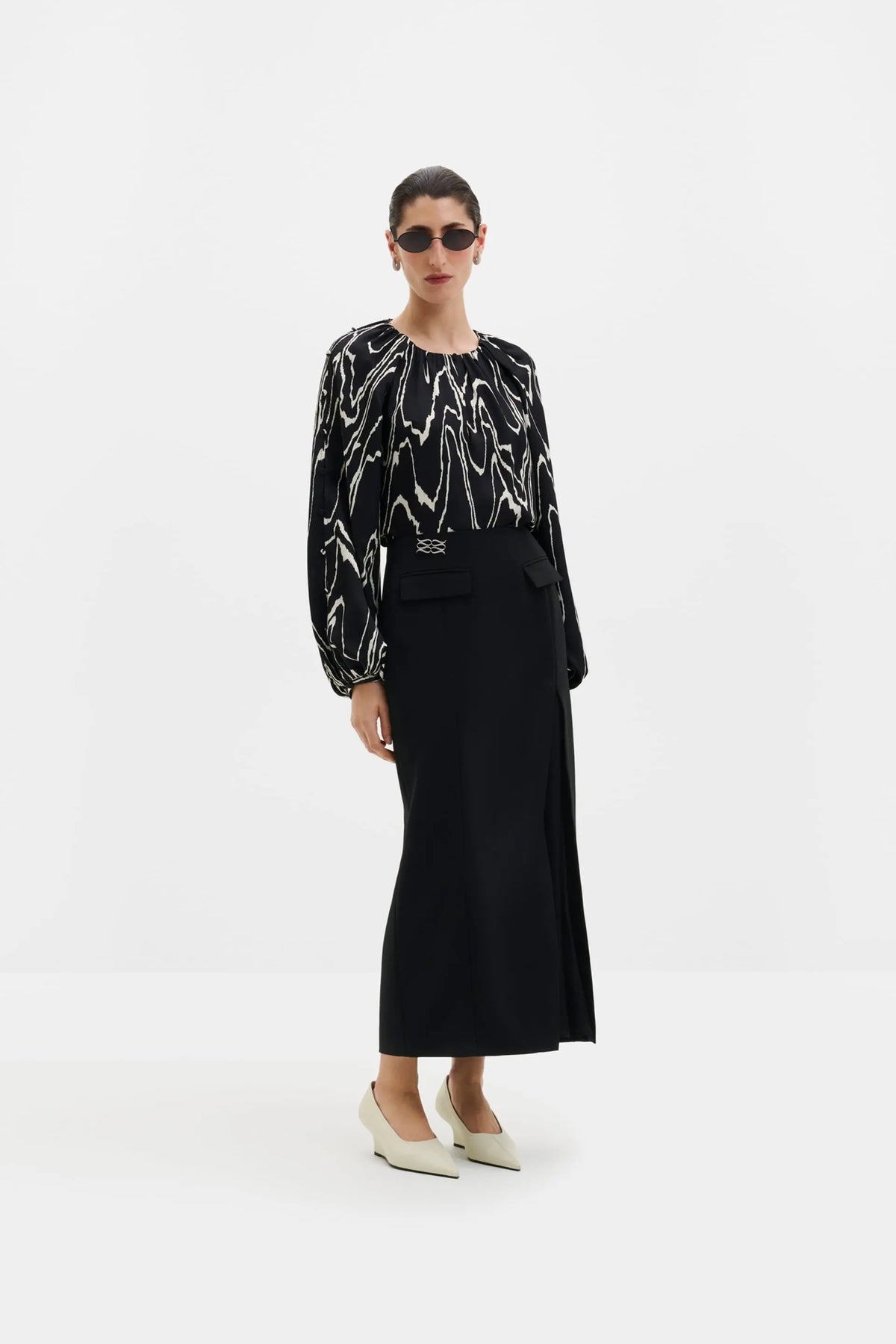 MALINA SOPHIE GATHERED BLOUSE