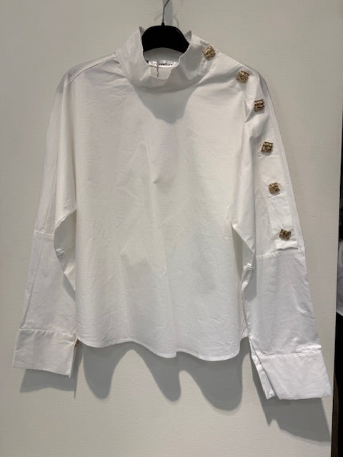 CO'COUTURE SANNA ASYM BUTTON BLOUSE