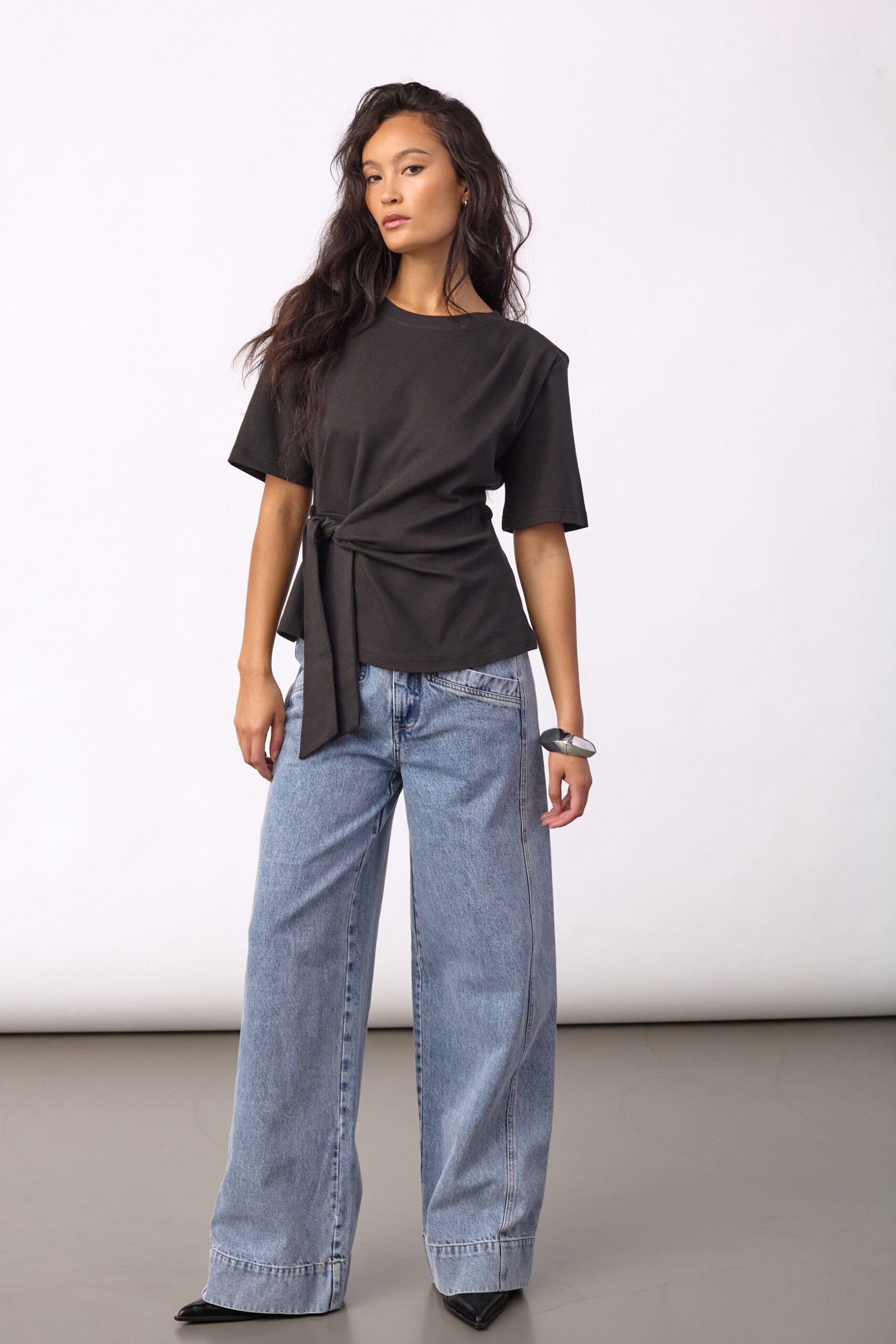 CO'COUTURE ORIANE PLEAT TIE TEE