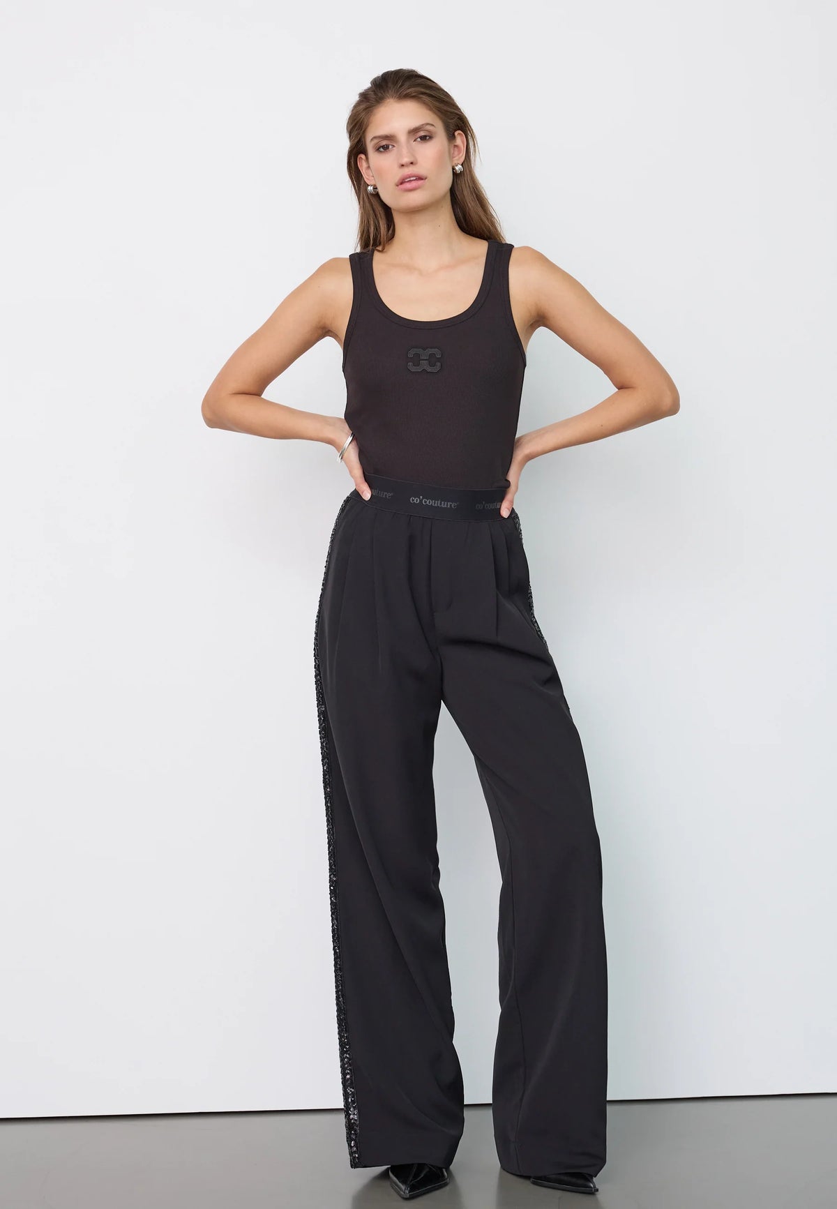 CO'COUTURE AMINA LOGO SEQUIN PANT