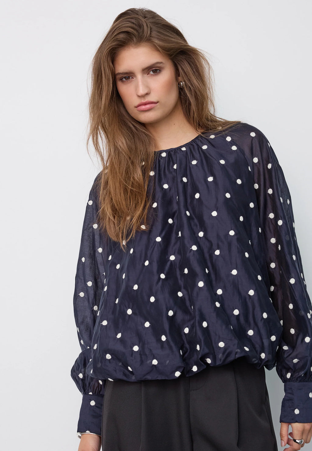 CO'COUTURE DITA DOT BALLOON BLOUSE