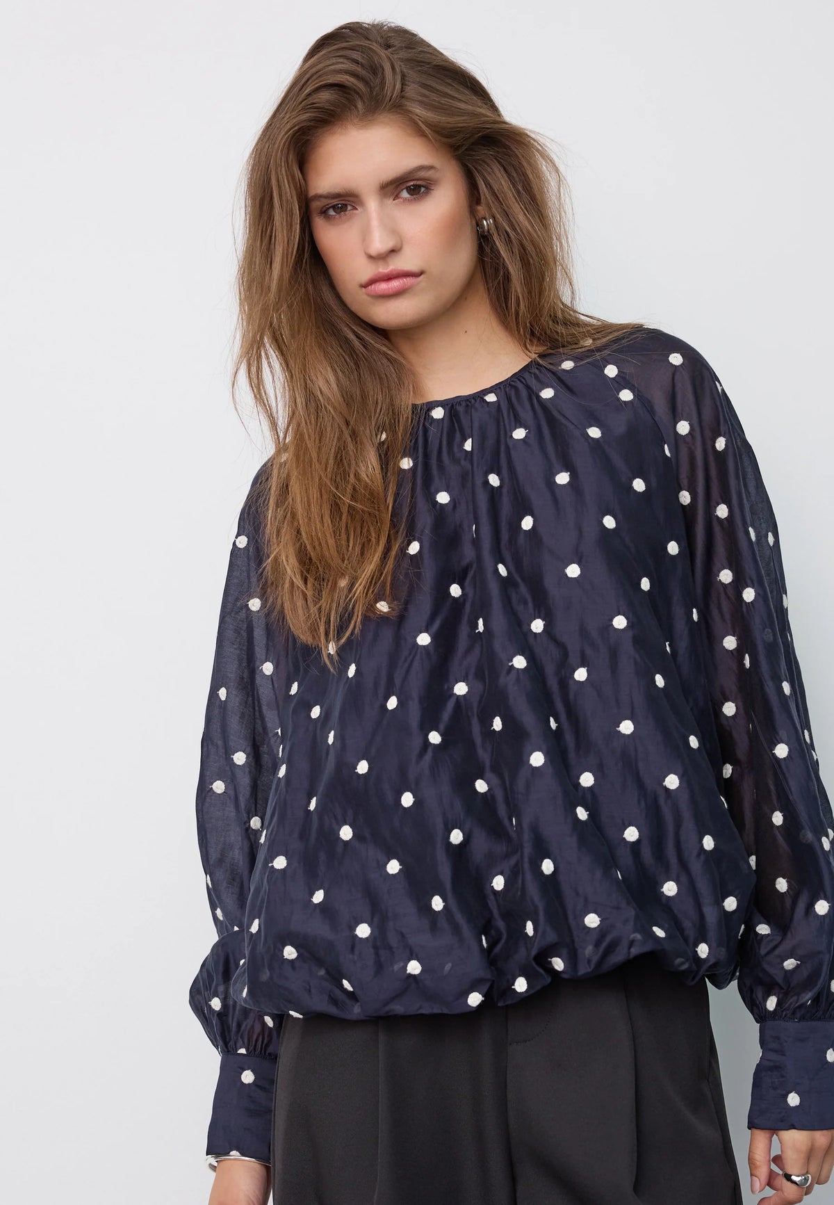 CO'COUTURE DITA DOT BALLOON BLOUSE