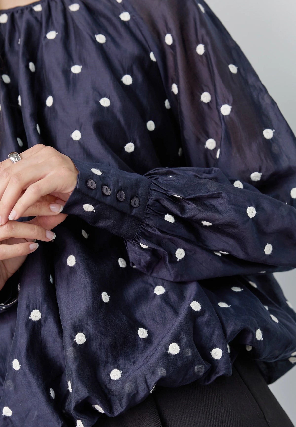 CO'COUTURE DITA DOT BALLOON BLOUSE