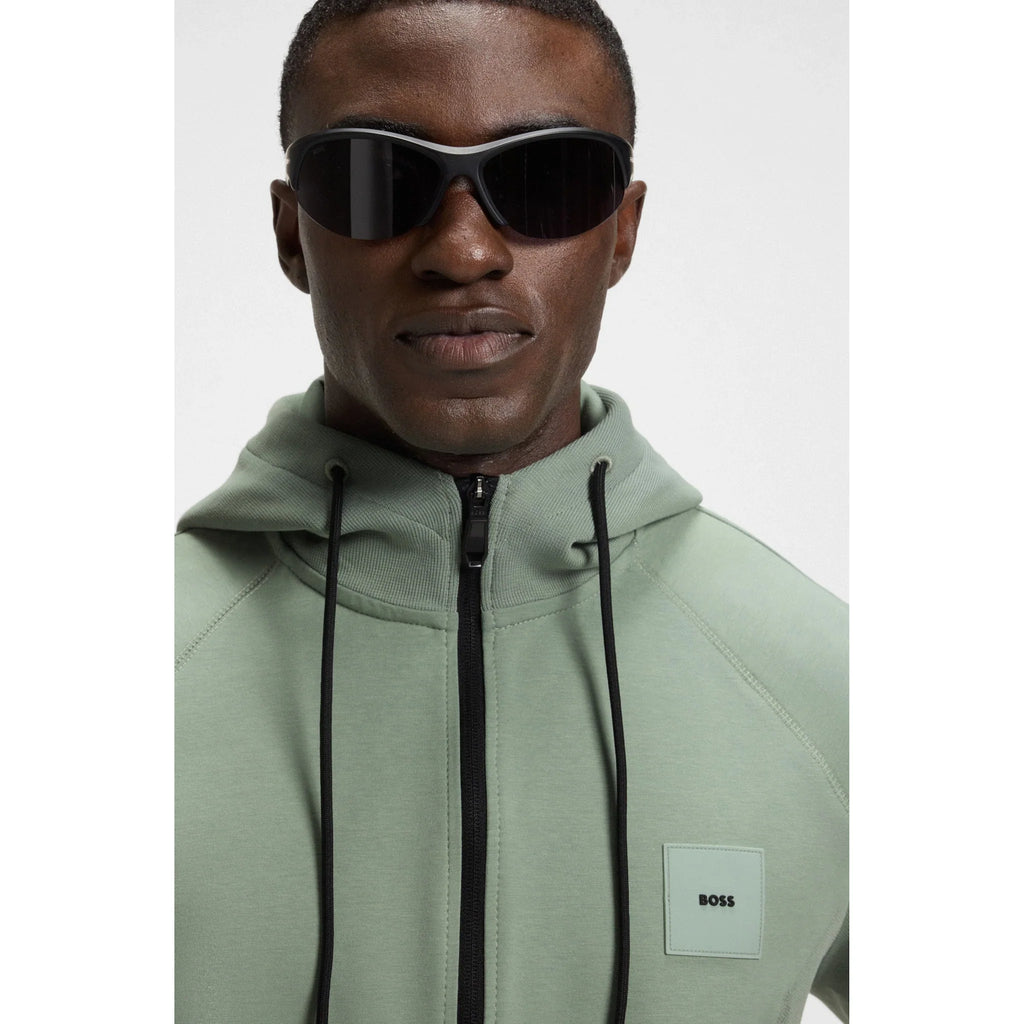 BOSS GREEN SAGGY RIB ZIP HOOD